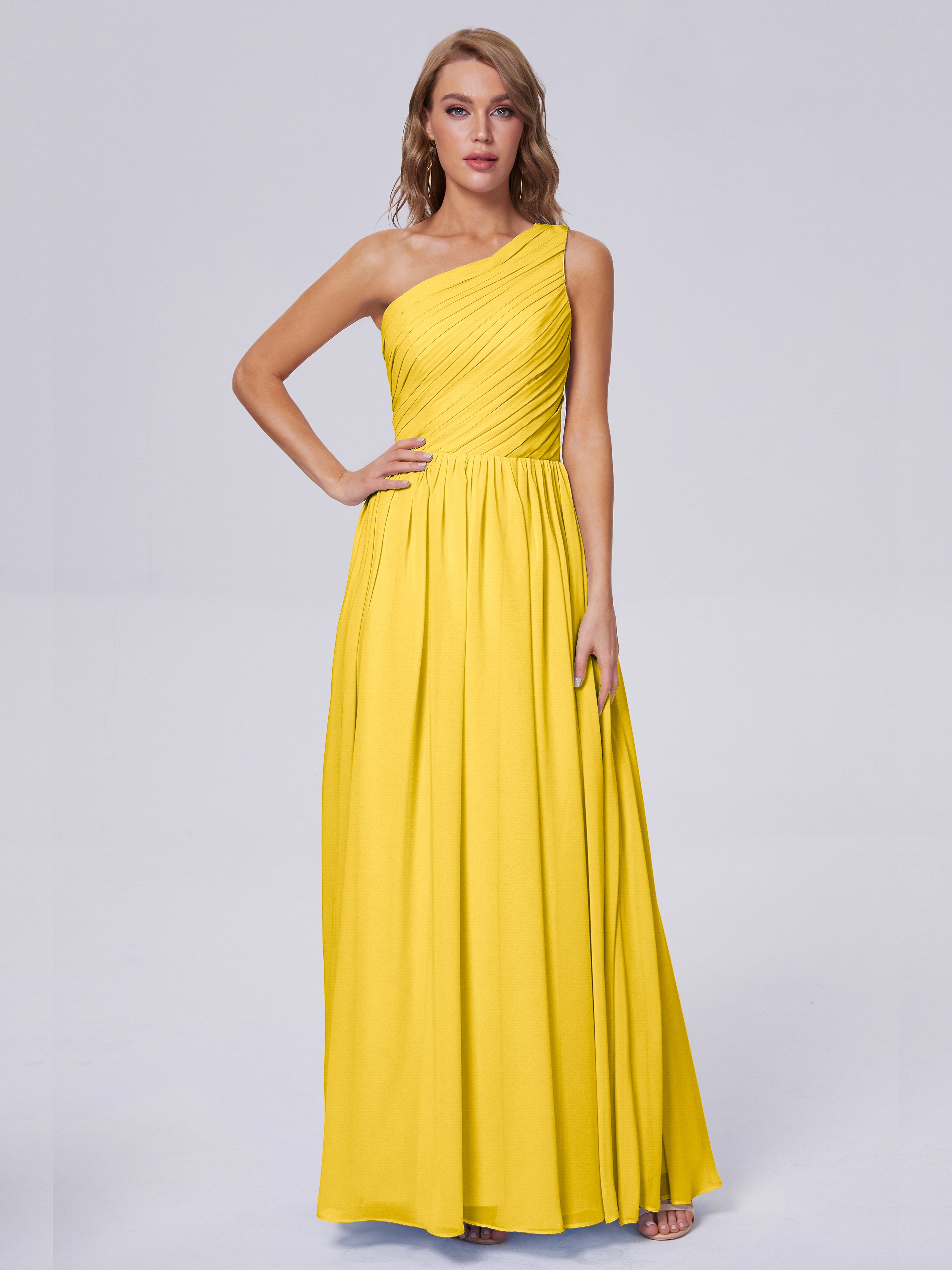 Paige One-Shoulder-Chiffon-Brautjungfernkleider