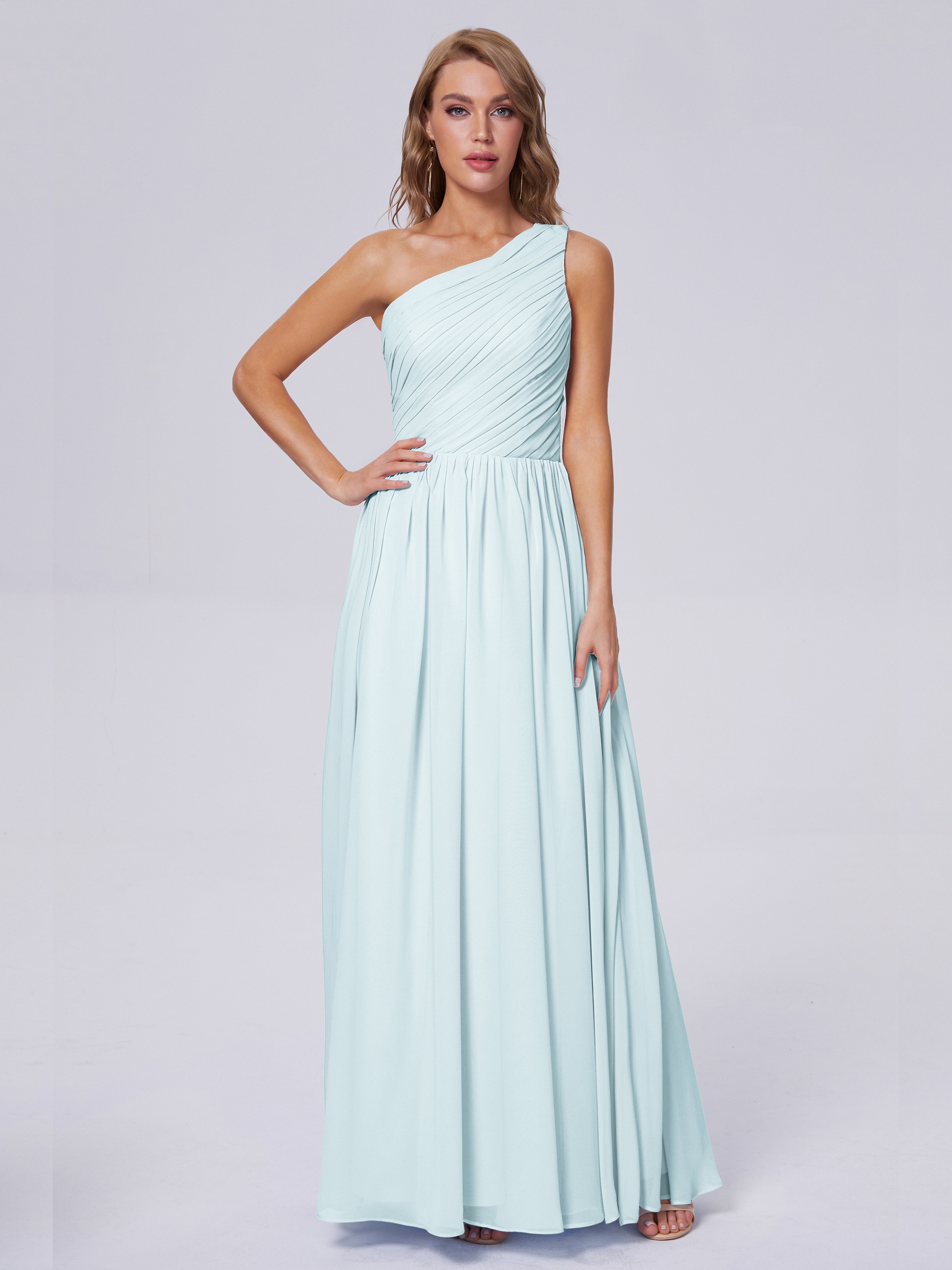 Paige One-Shoulder-Chiffon-Brautjungfernkleider