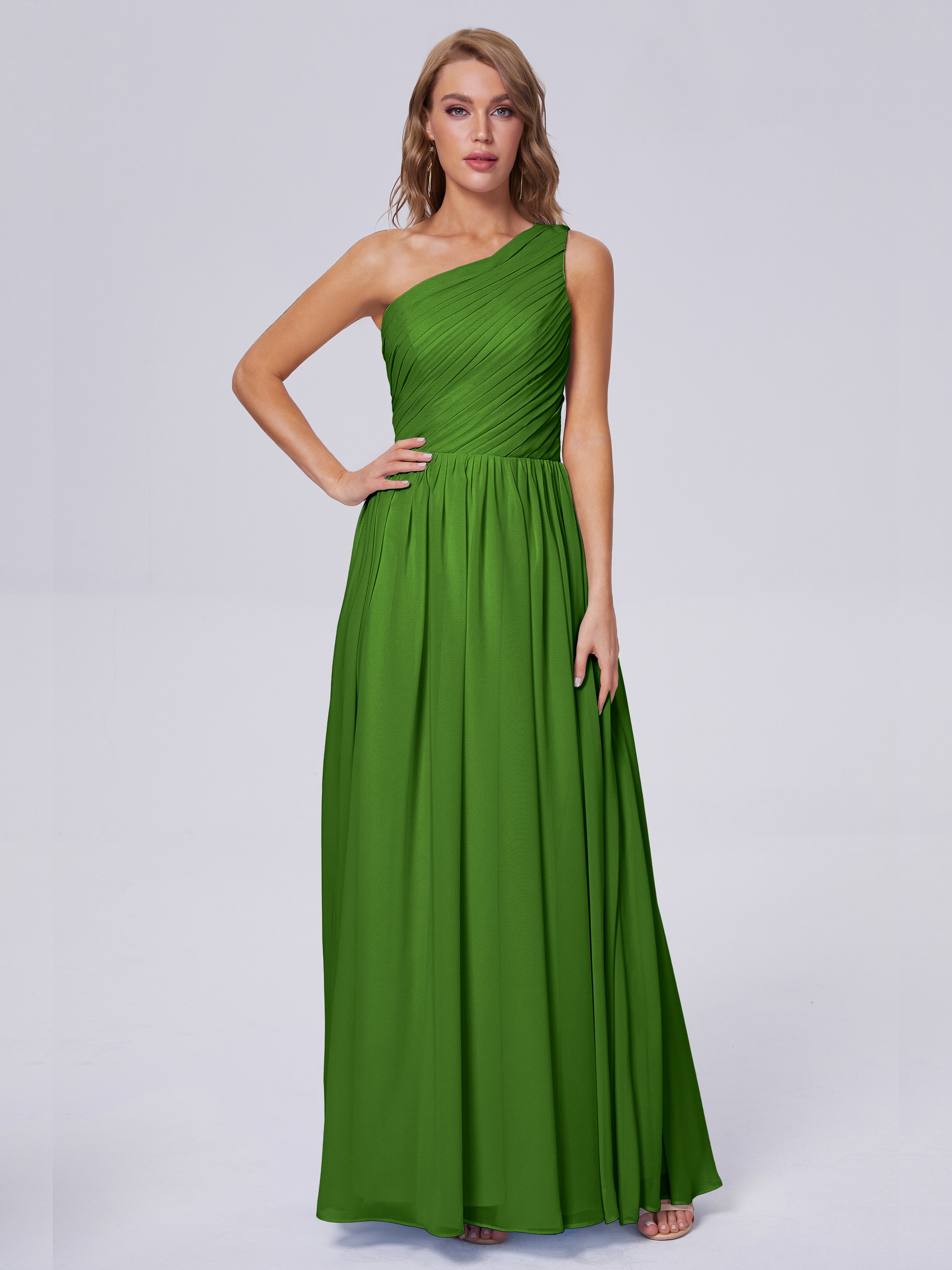 Paige One-Shoulder-Chiffon-Brautjungfernkleider