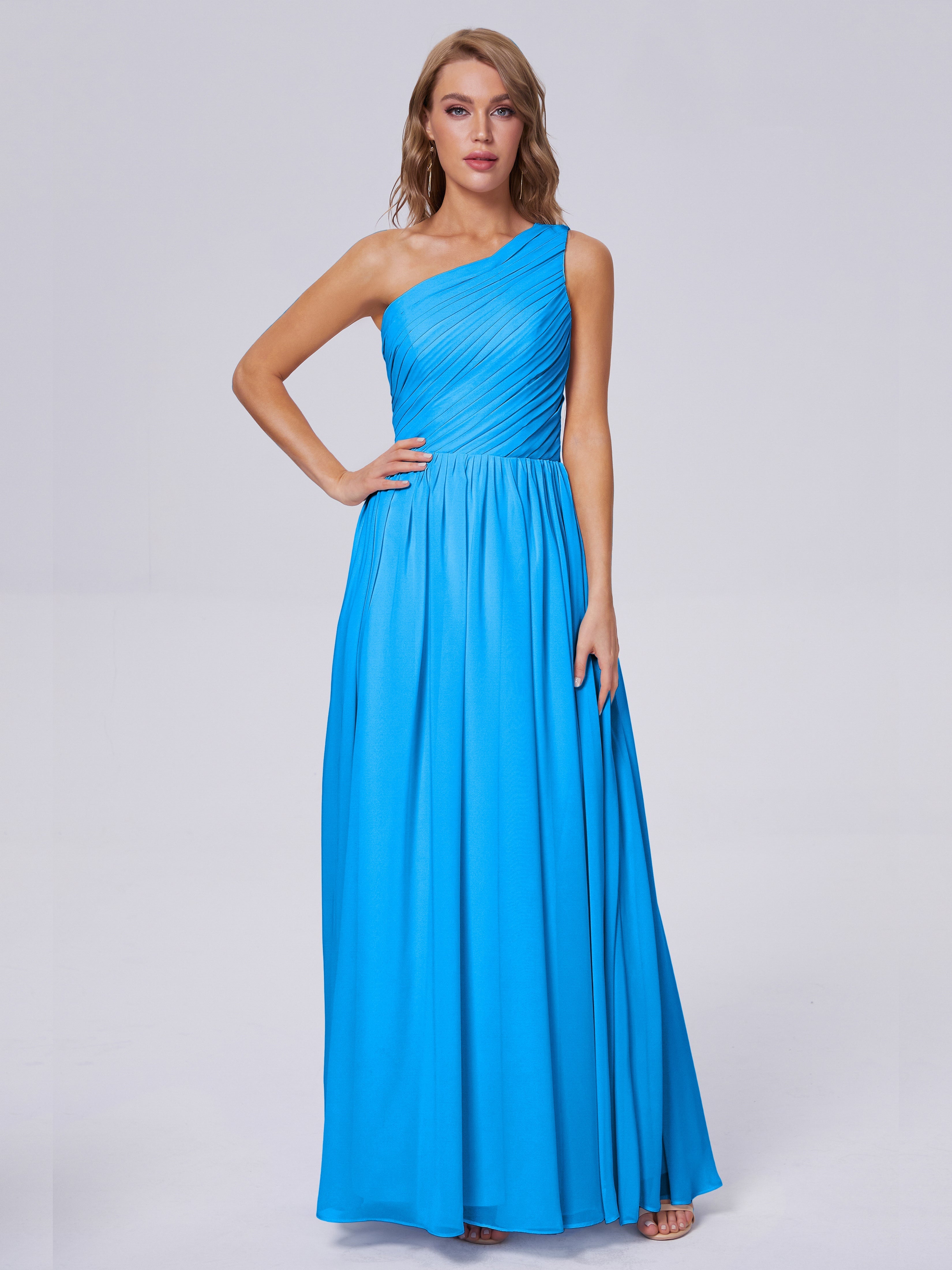 Paige One-Shoulder-Chiffon-Brautjungfernkleider