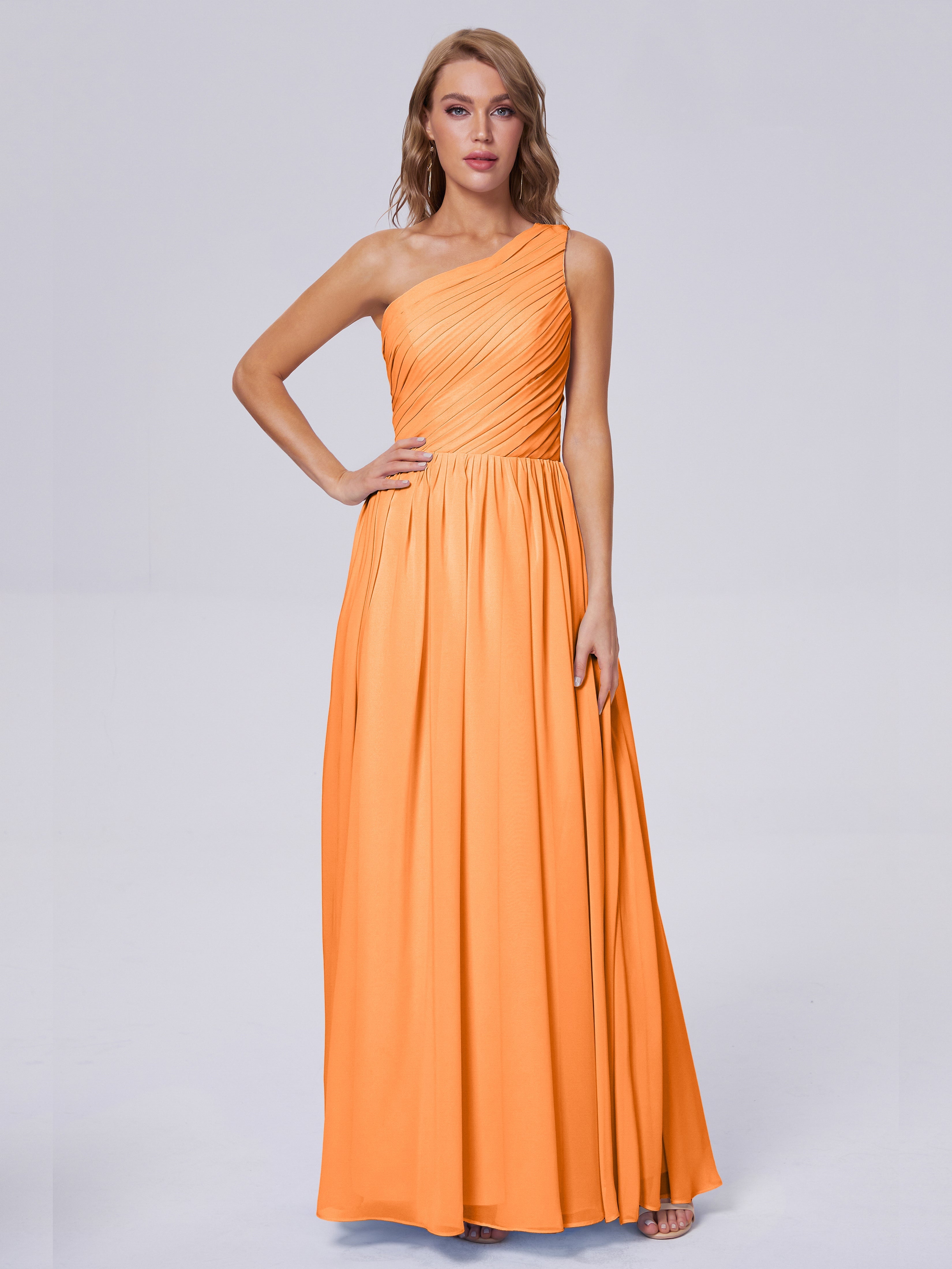 Paige One-Shoulder-Chiffon-Brautjungfernkleider