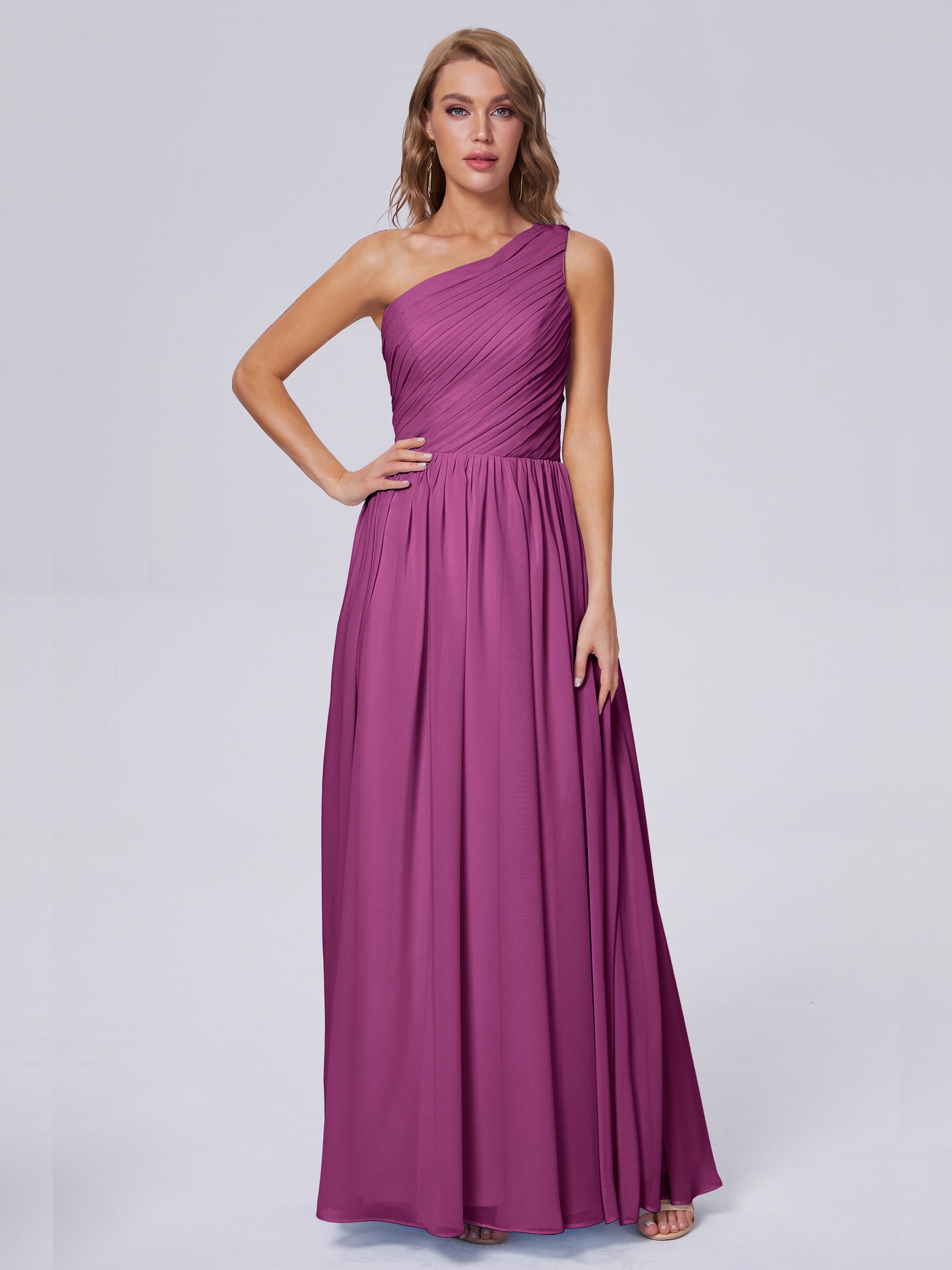 Paige One-Shoulder-Chiffon-Brautjungfernkleider