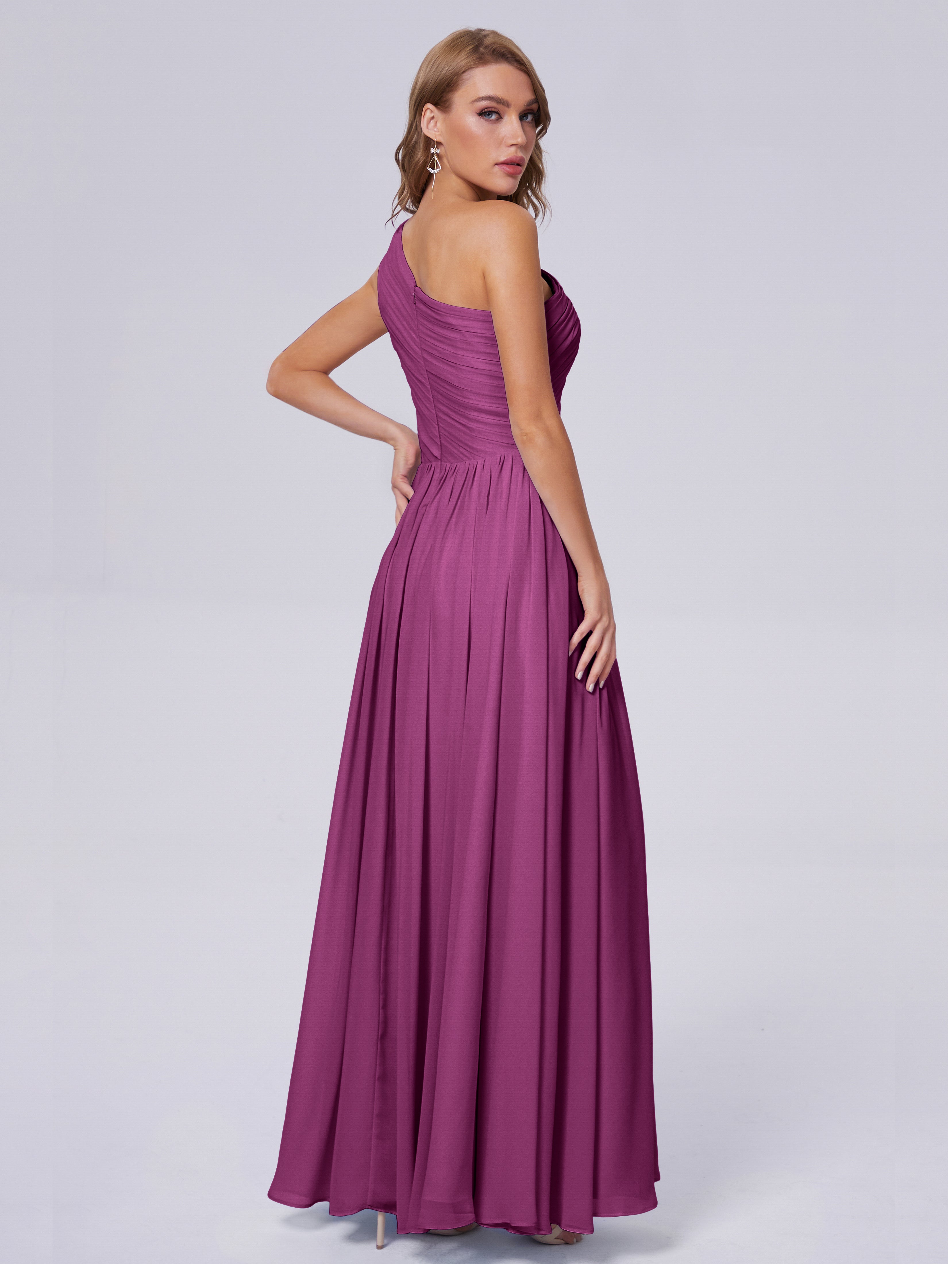 Paige One-Shoulder-Chiffon-Brautjungfernkleider