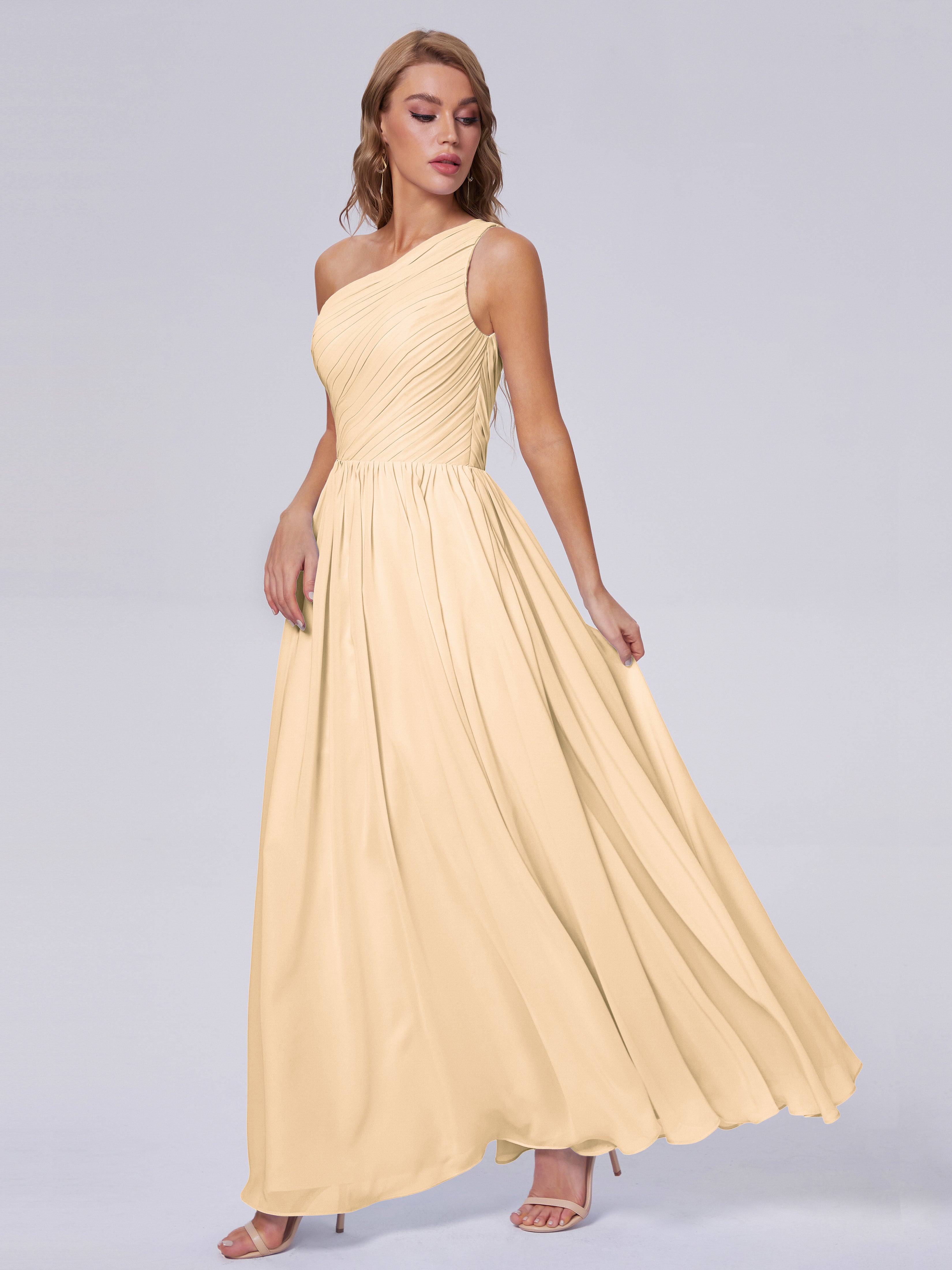 Paige One-Shoulder-Chiffon-Brautjungfernkleider