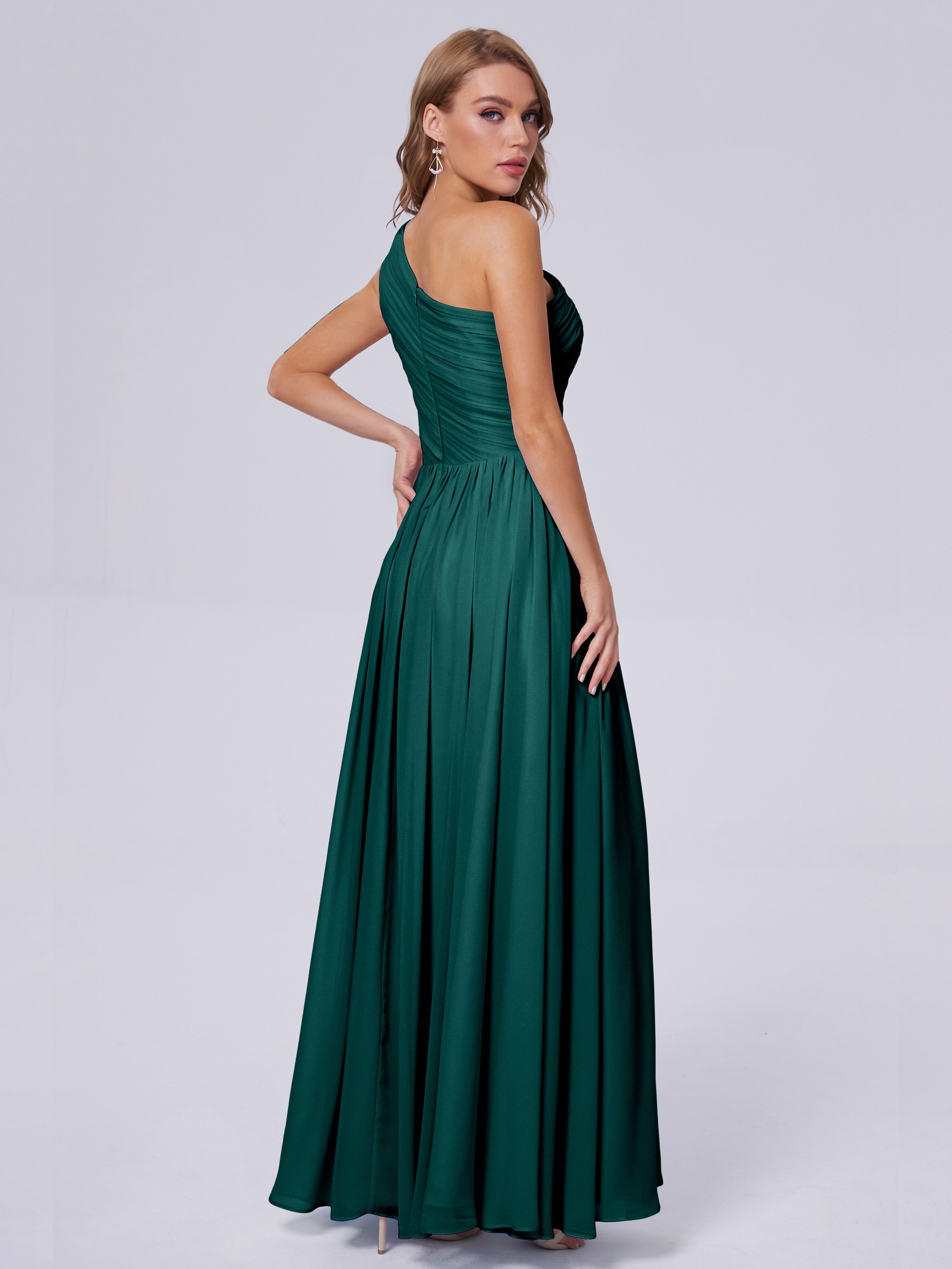 Paige One-Shoulder-Chiffon-Brautjungfernkleider