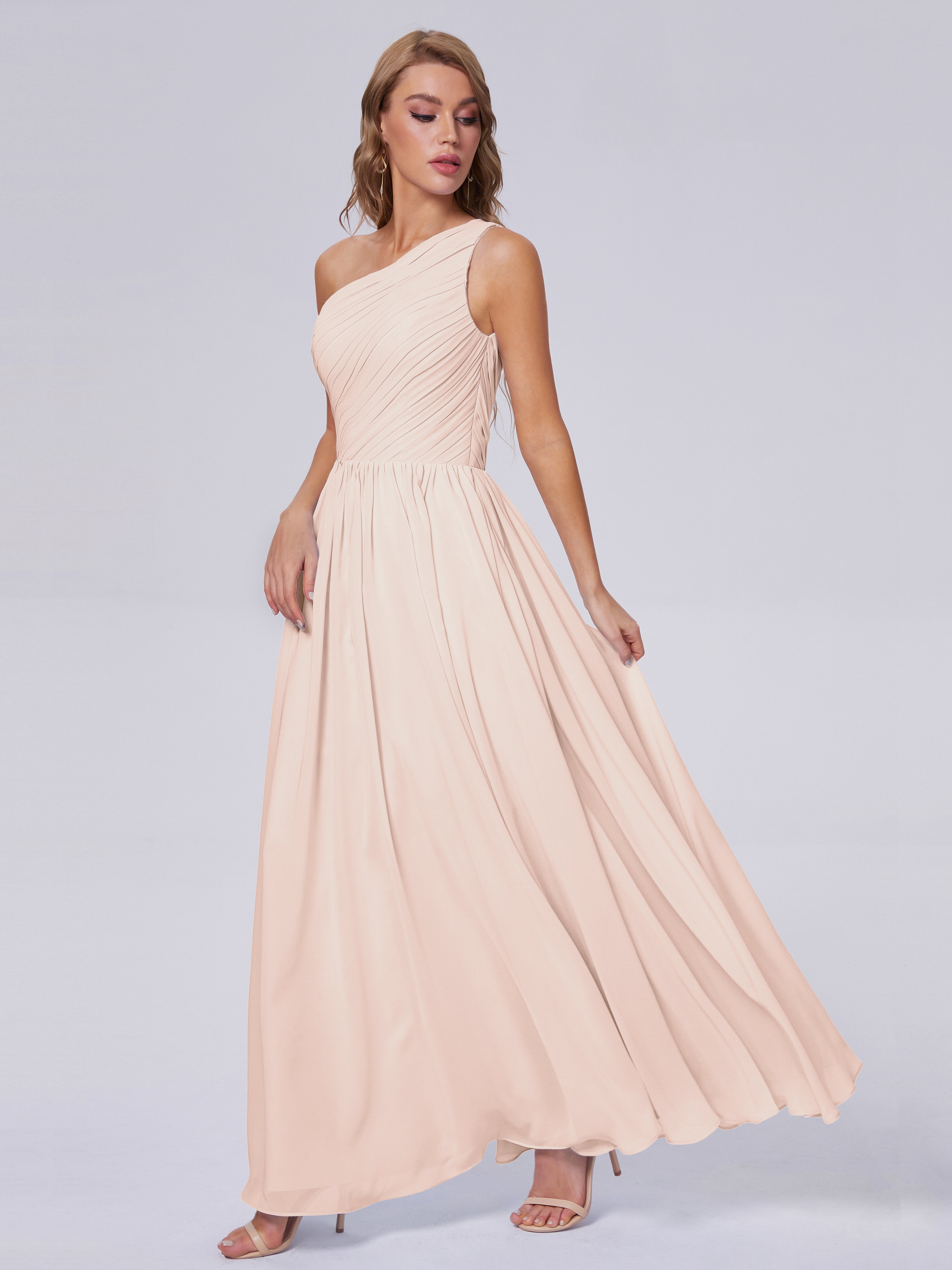 Paige One-Shoulder-Chiffon-Brautjungfernkleider