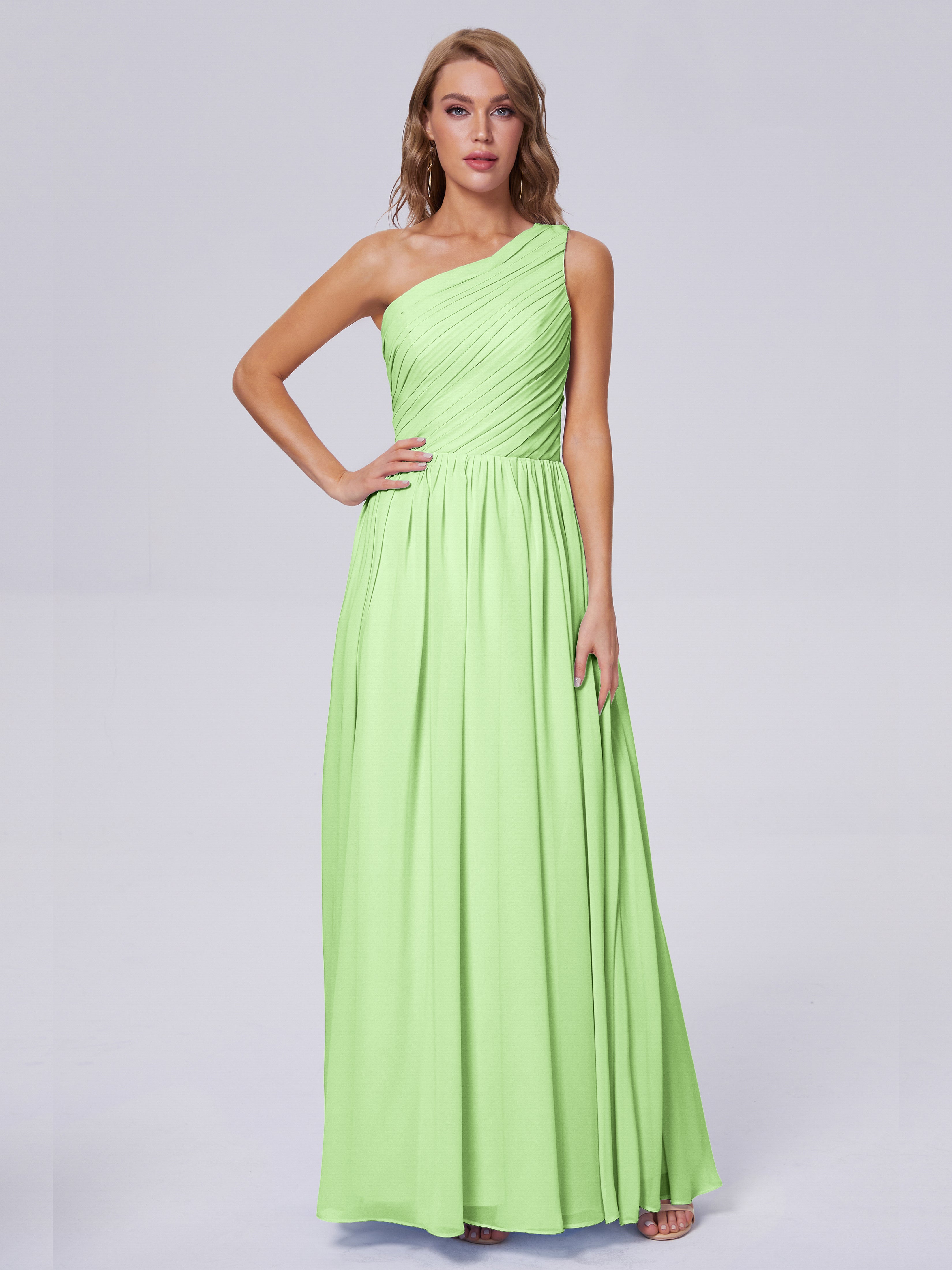 Paige One-Shoulder-Chiffon-Brautjungfernkleider