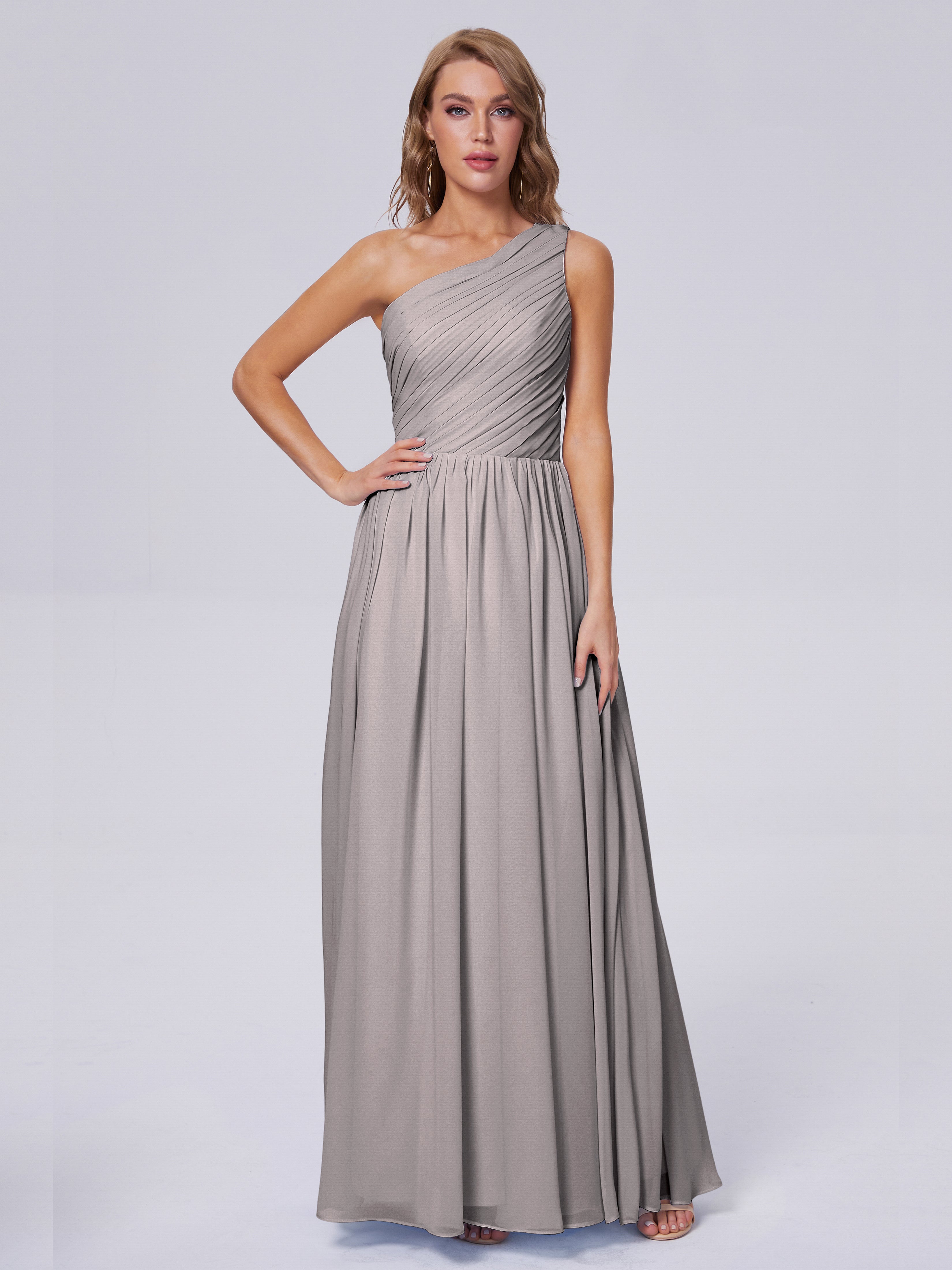 Paige One-Shoulder-Chiffon-Brautjungfernkleider