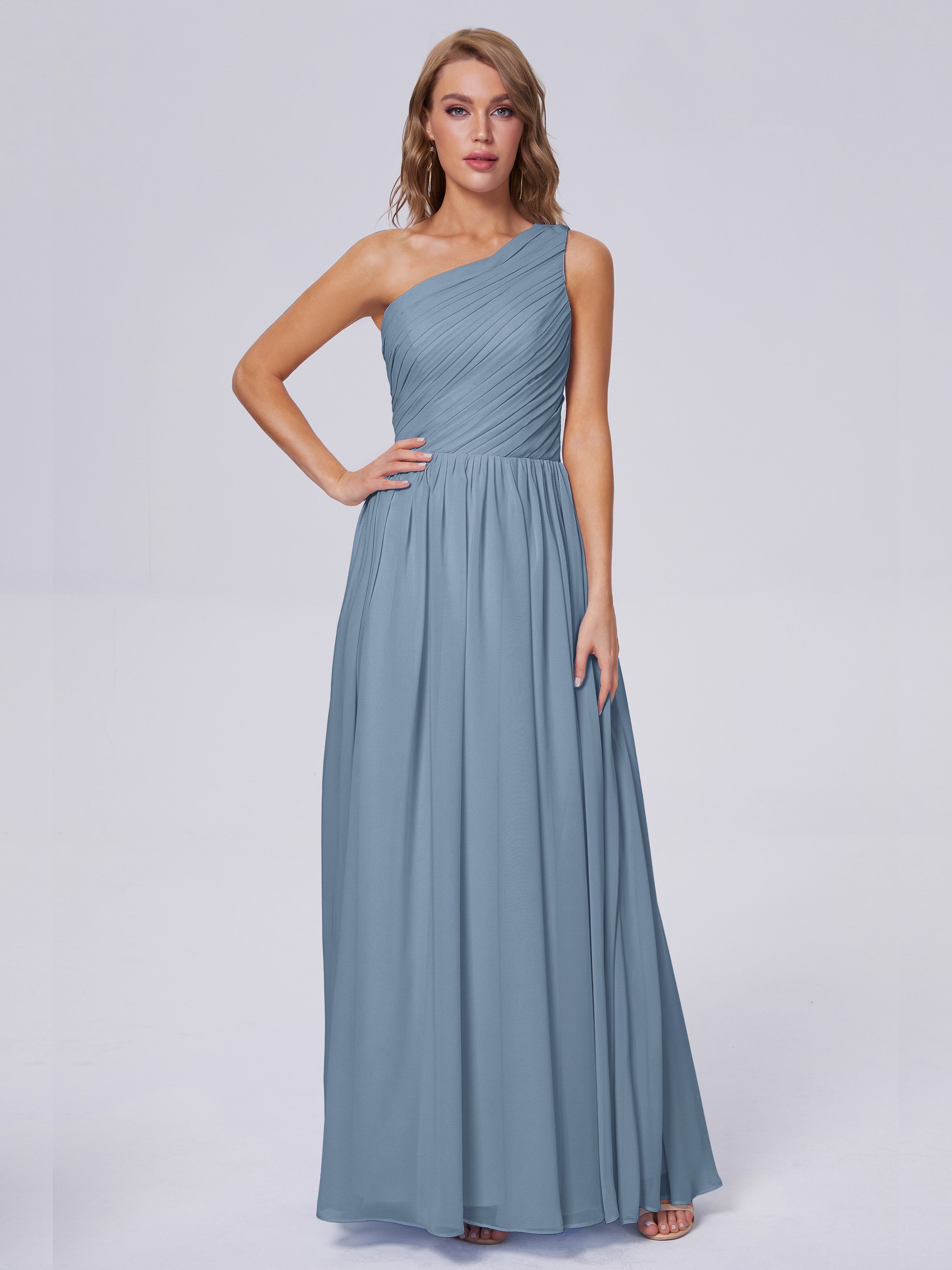 Paige One-Shoulder-Chiffon-Brautjungfernkleider