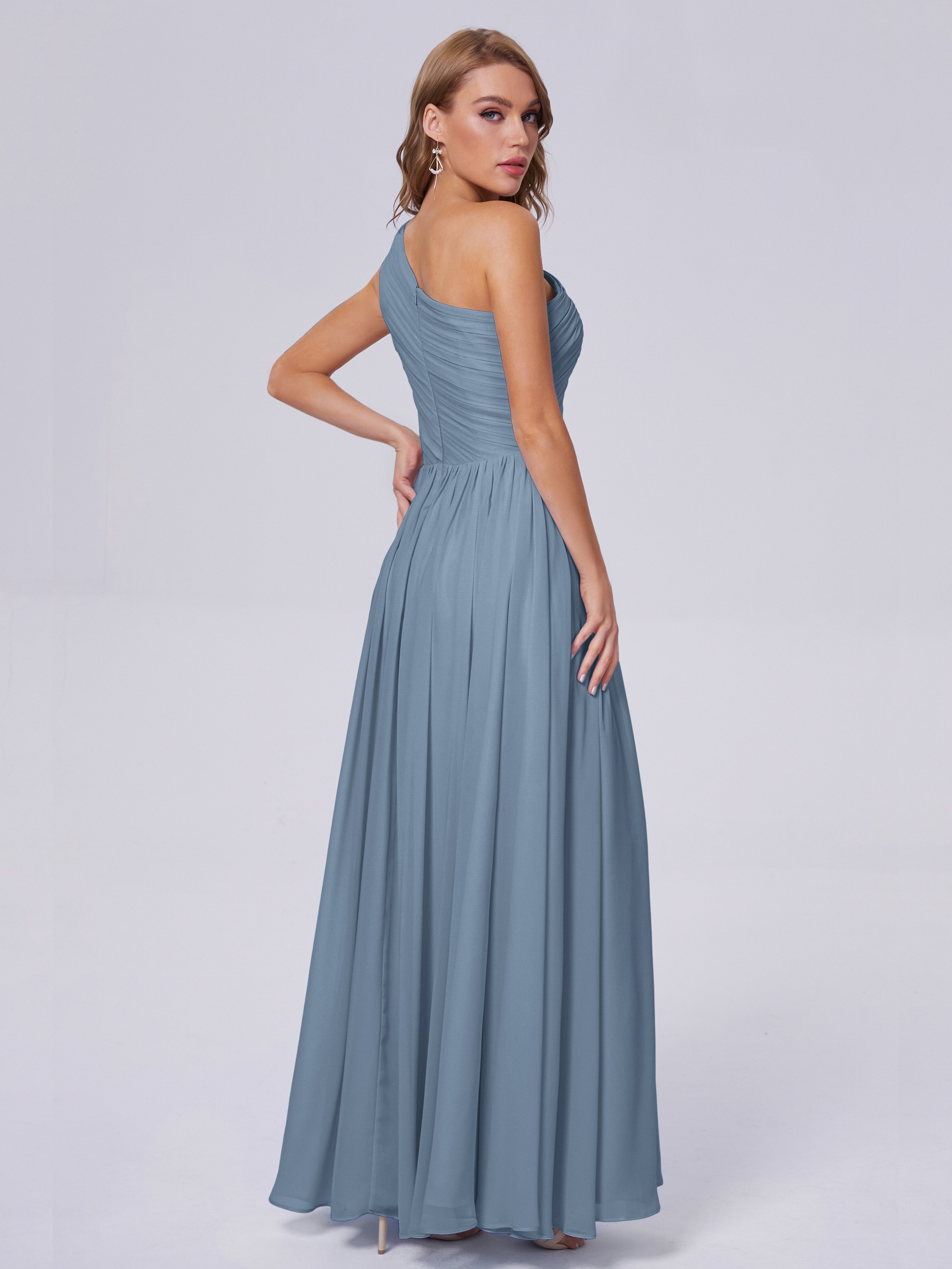 Paige One-Shoulder-Chiffon-Brautjungfernkleider