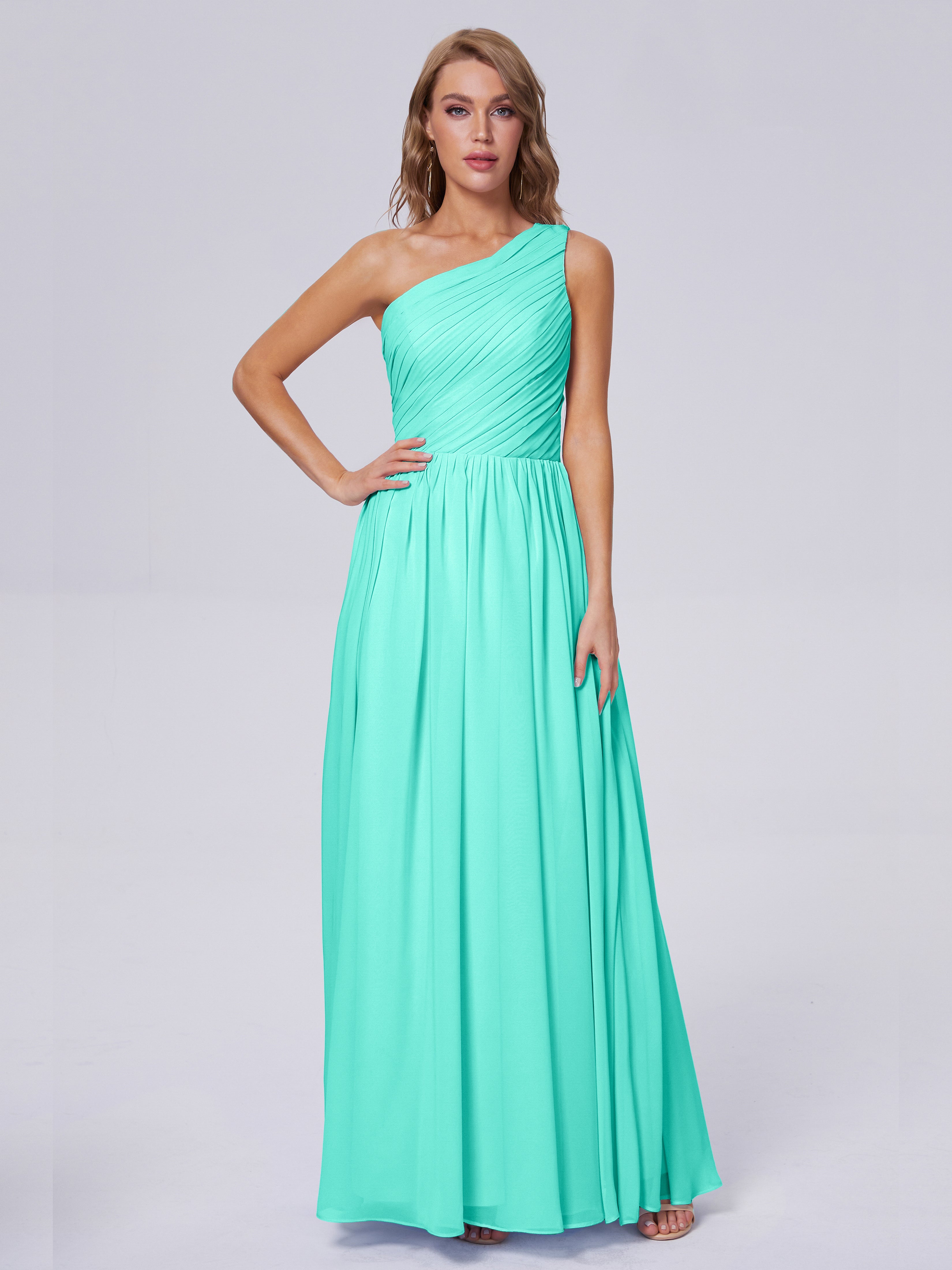 Paige One-Shoulder-Chiffon-Brautjungfernkleider