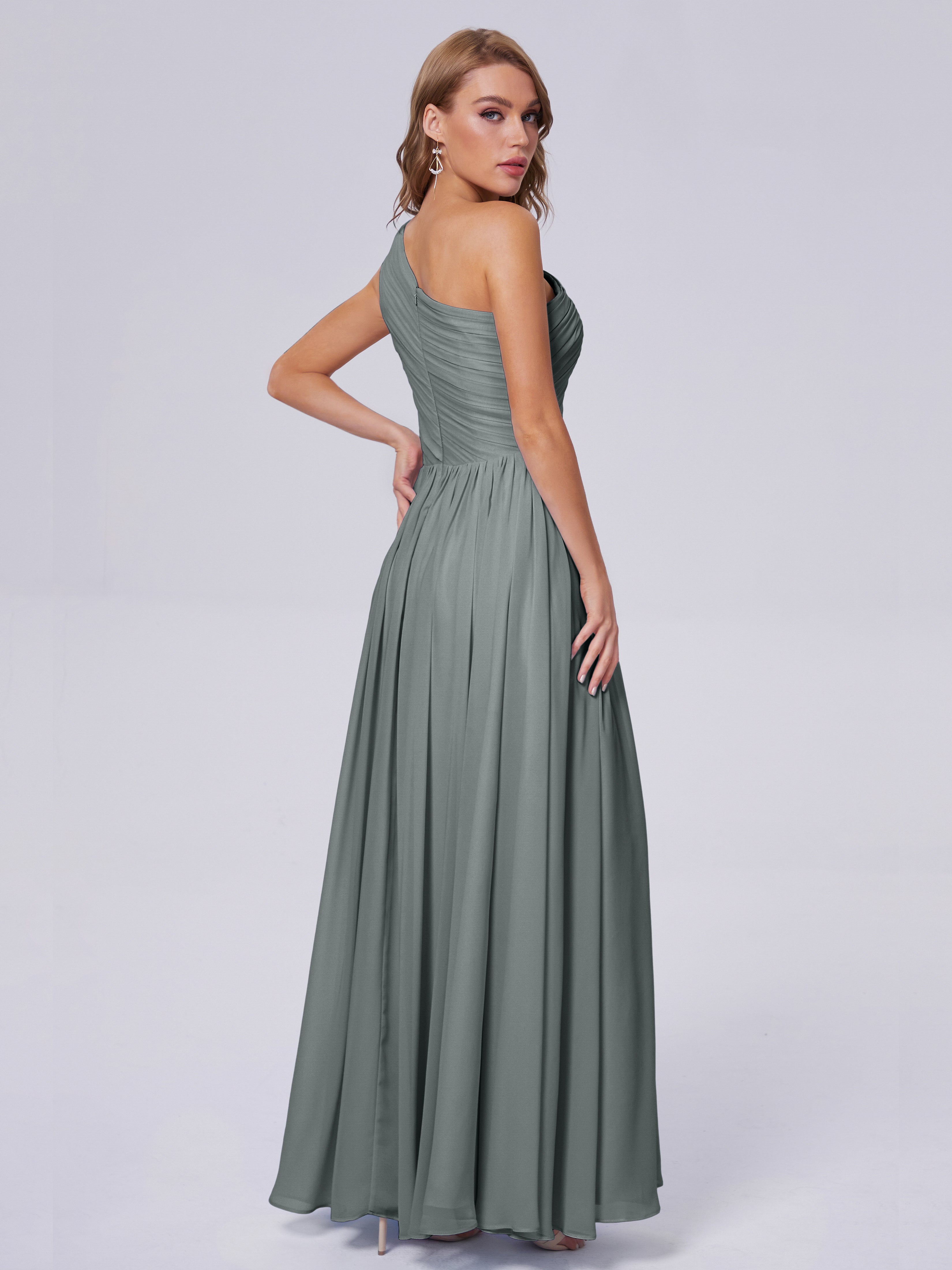 Paige One-Shoulder-Chiffon-Brautjungfernkleider