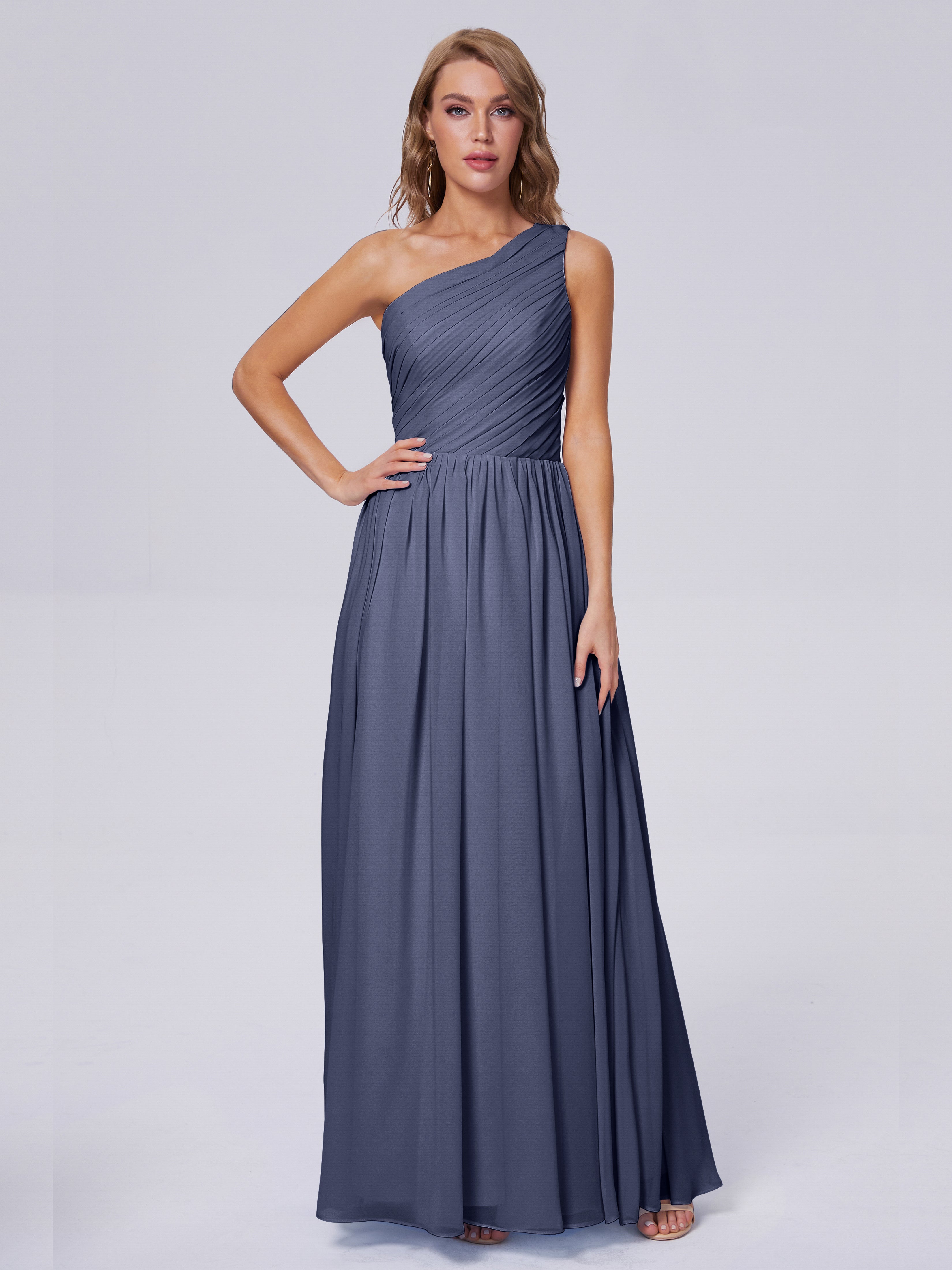 Paige One-Shoulder-Chiffon-Brautjungfernkleider