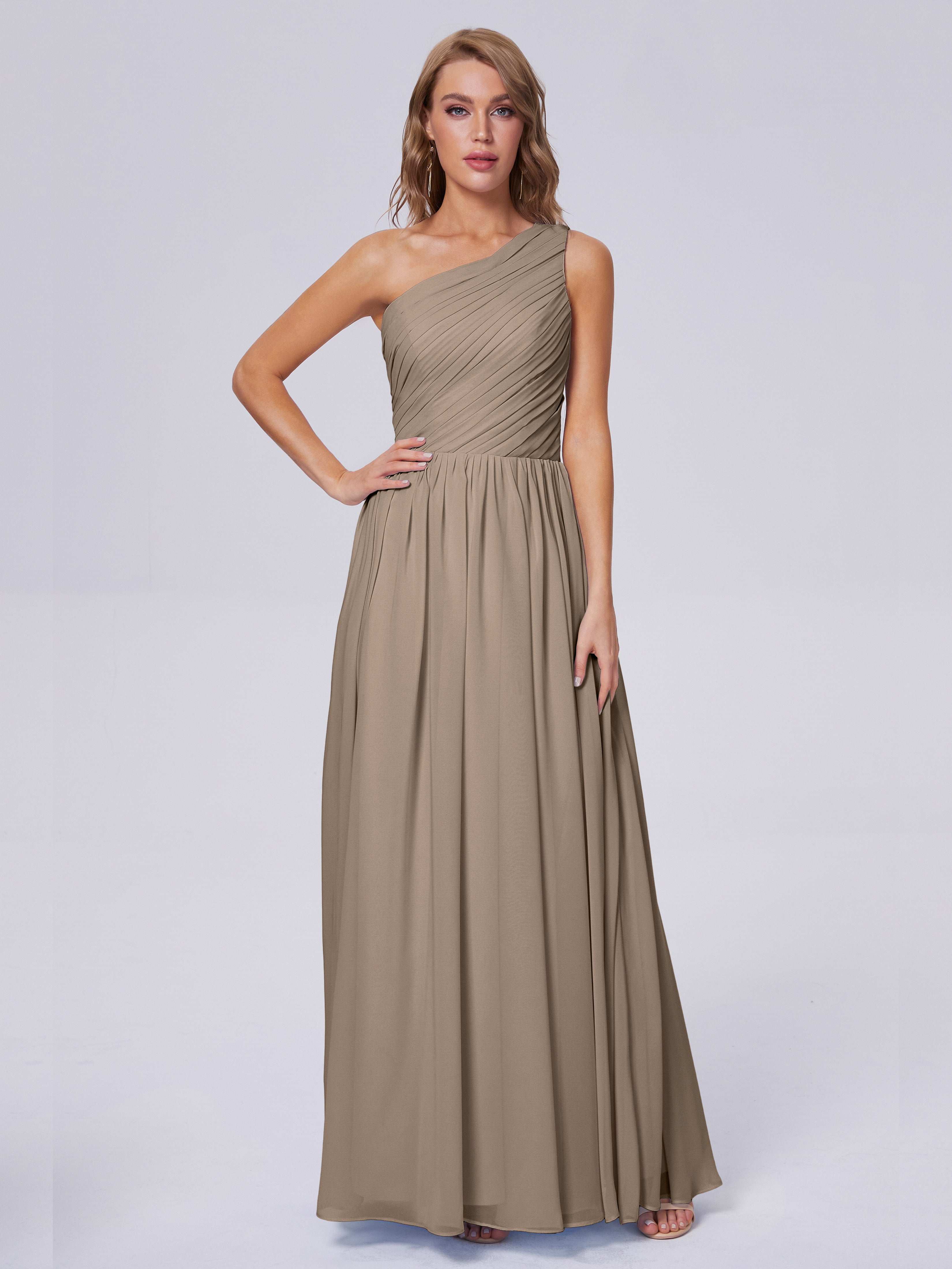 Paige One-Shoulder-Chiffon-Brautjungfernkleider