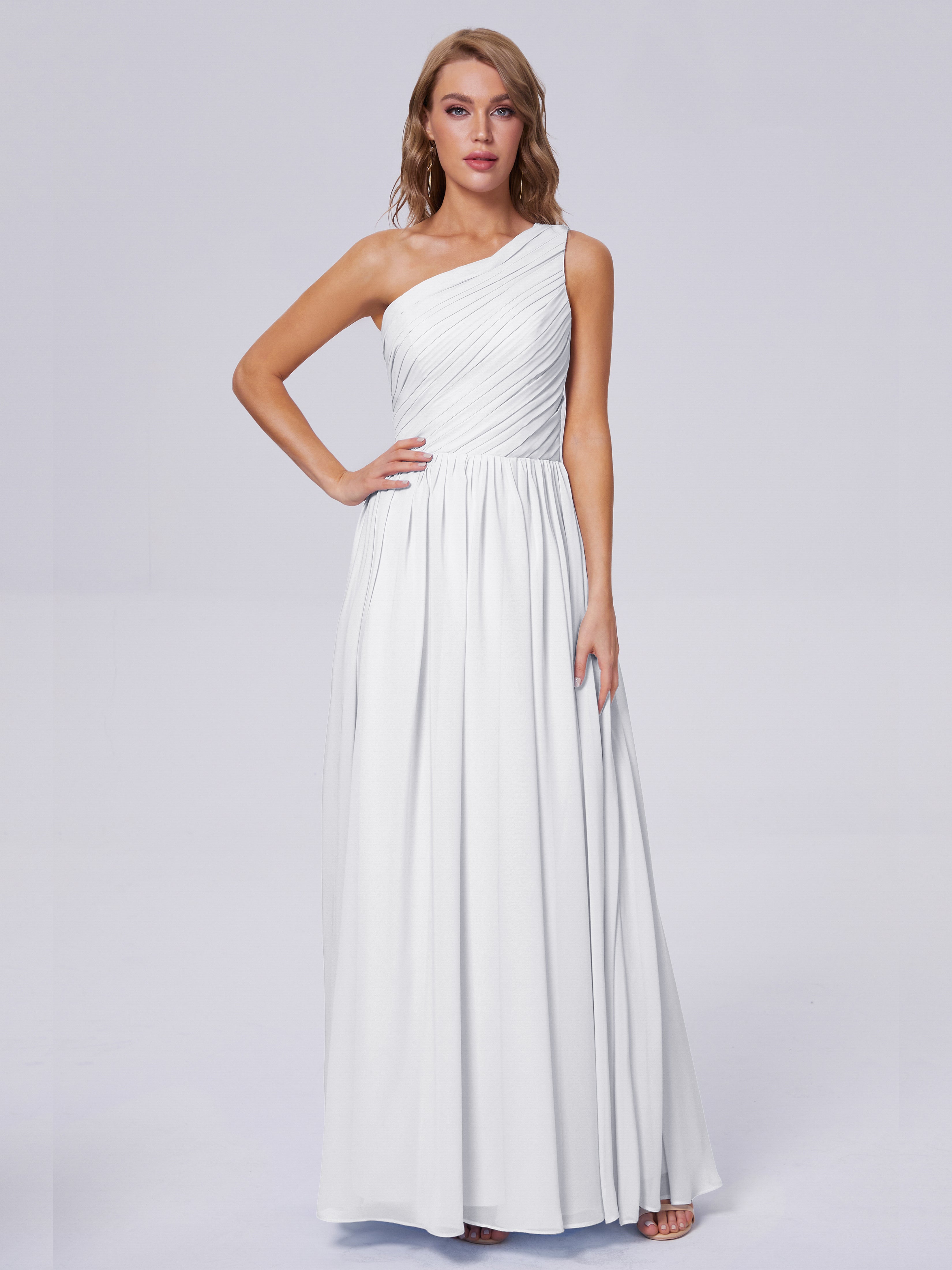 Paige One-Shoulder-Chiffon-Brautjungfernkleider