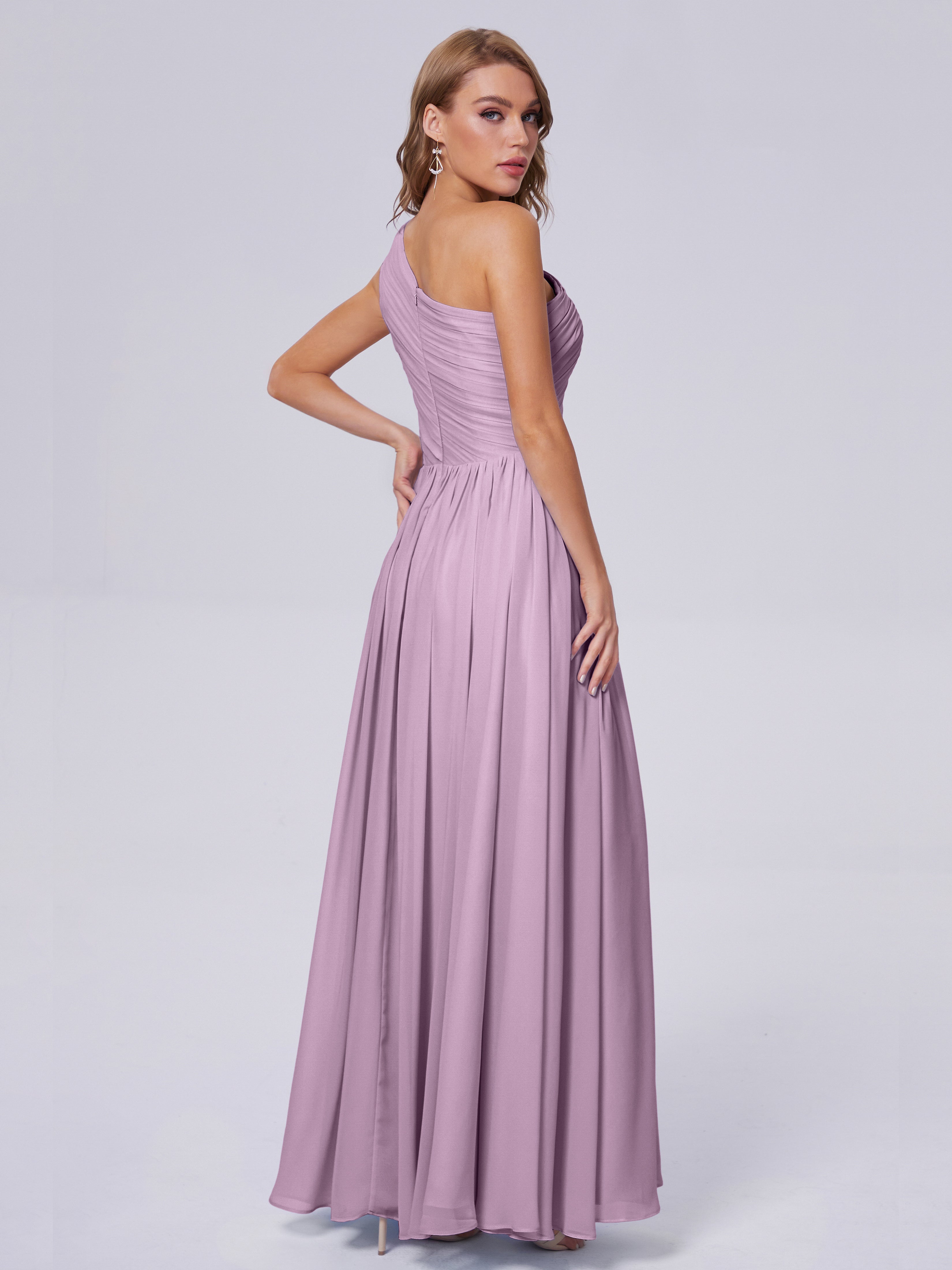 Paige One-Shoulder-Chiffon-Brautjungfernkleider