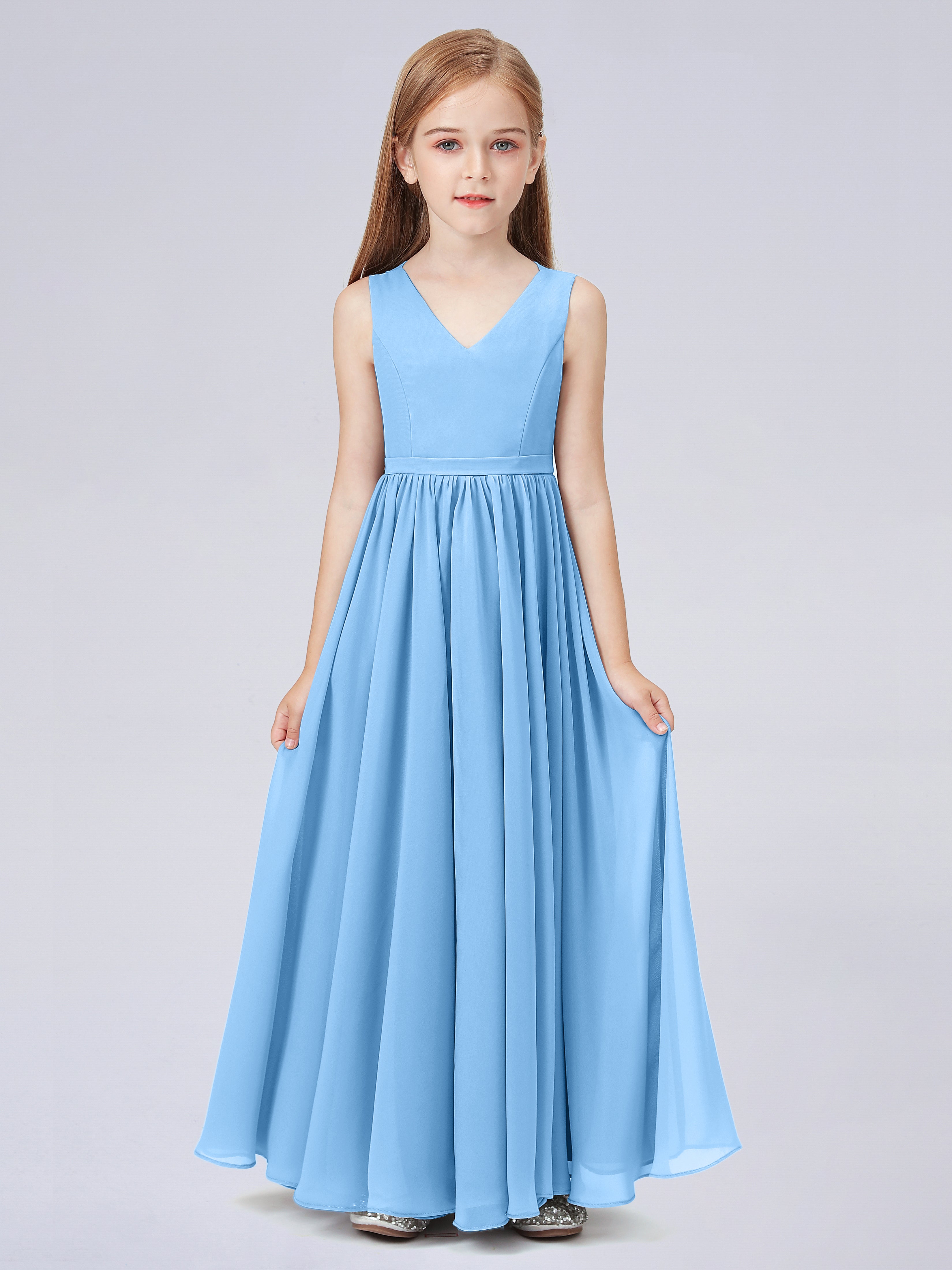 Ärmelloses Chiffon Kleid für Junge Brautjungfern