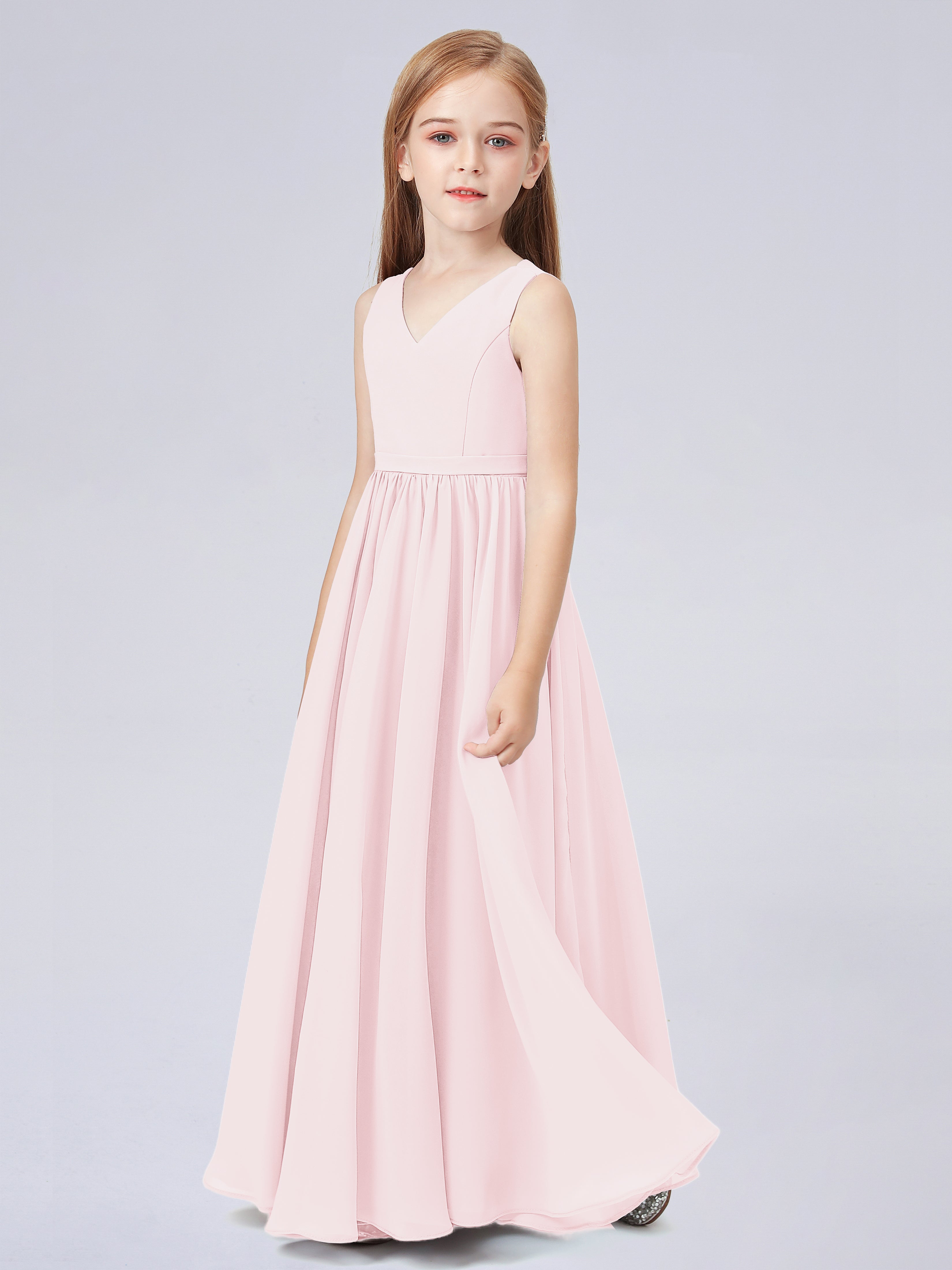 Ärmelloses Chiffon Kleid für Junge Brautjungfern