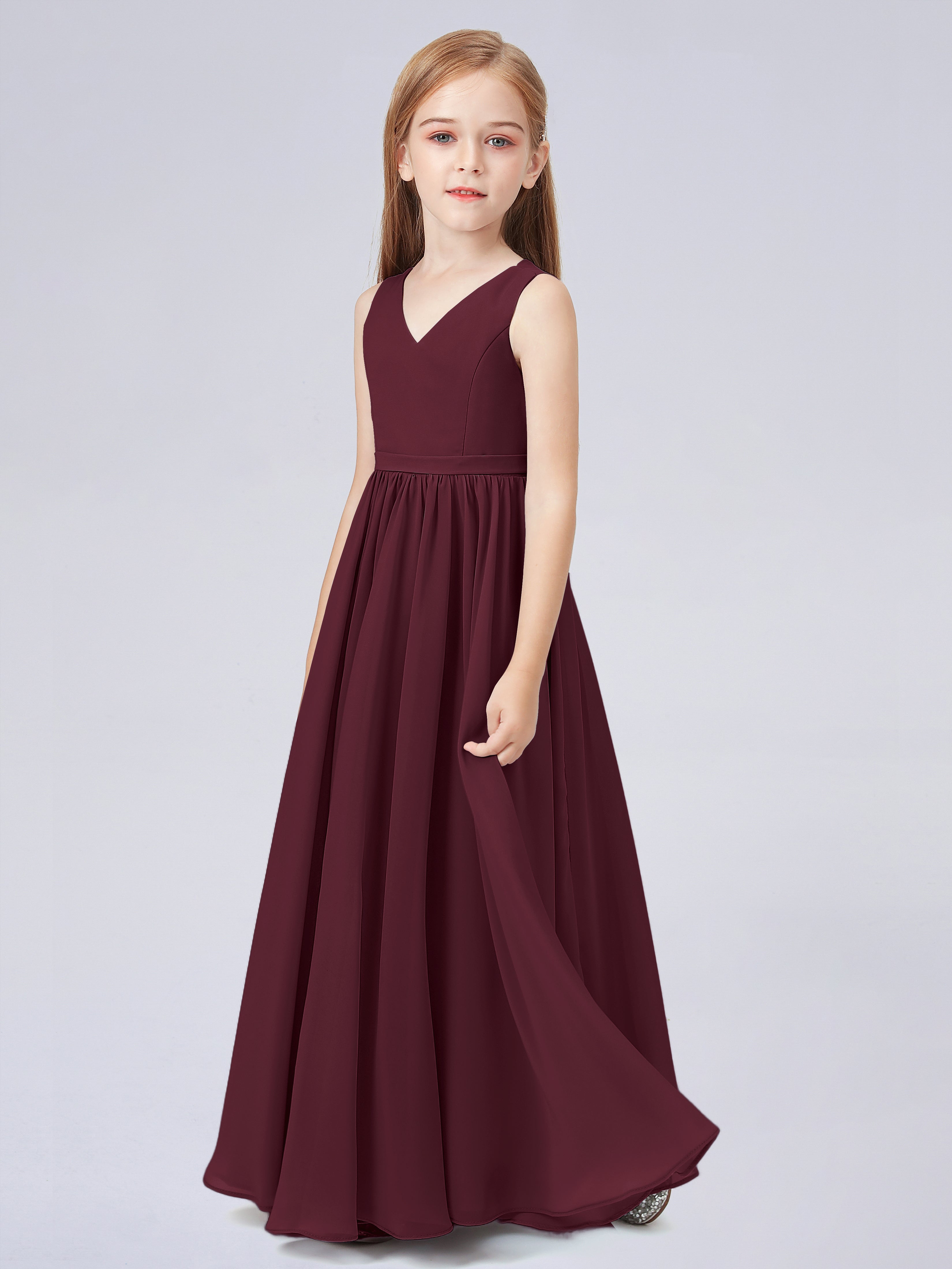 Ärmelloses Chiffon Kleid für Junge Brautjungfern