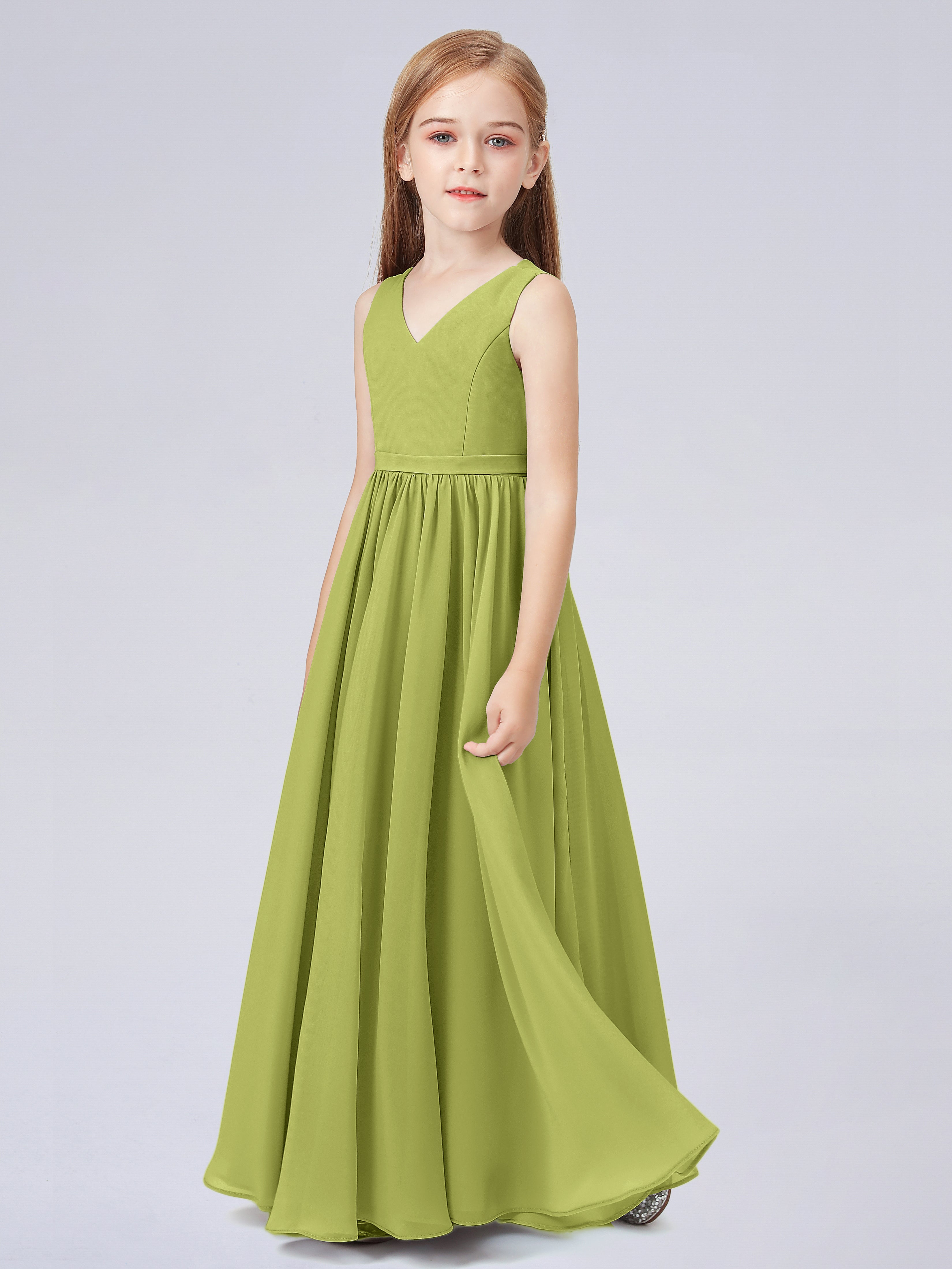 Ärmelloses Chiffon Kleid für Junge Brautjungfern