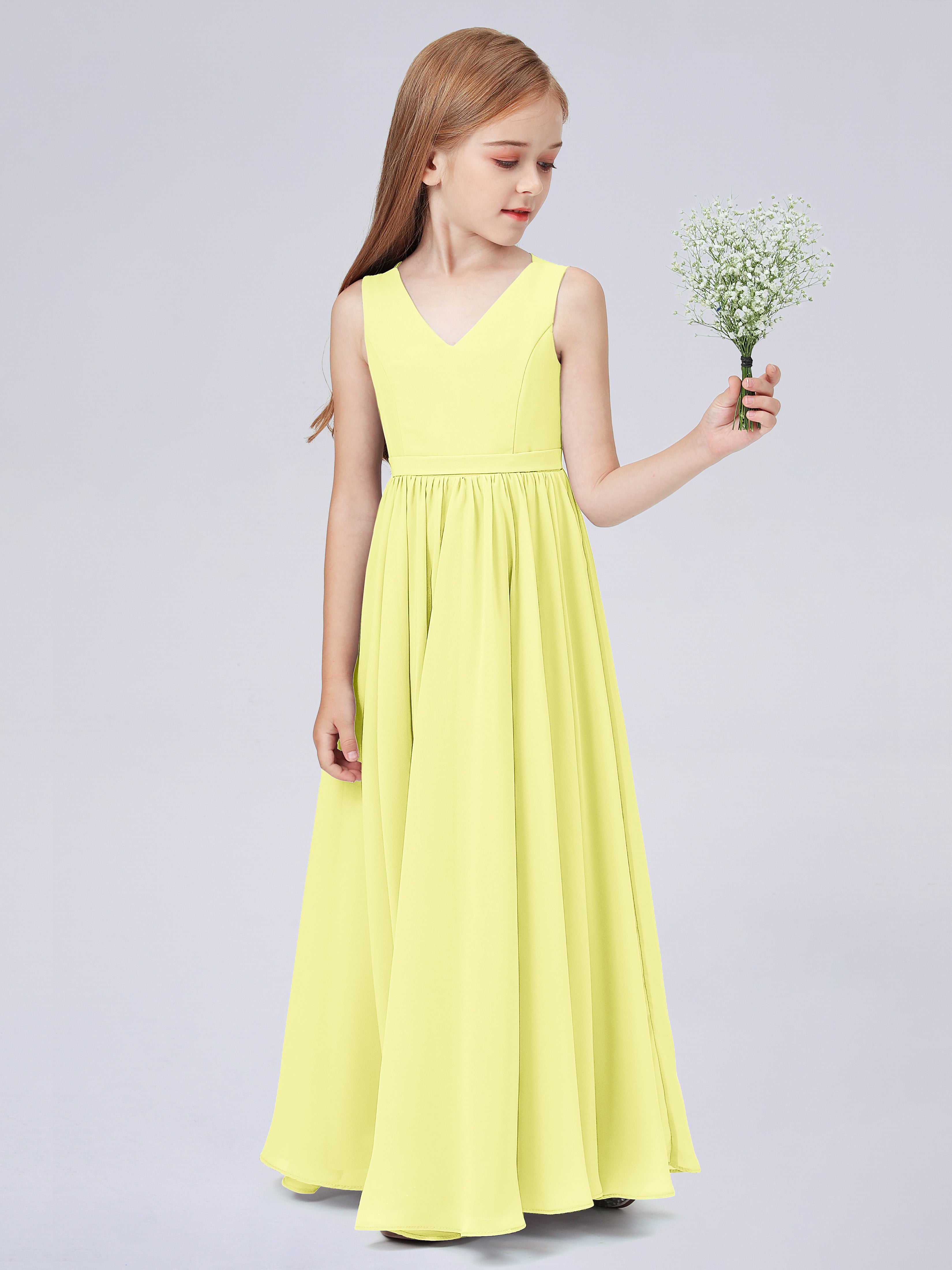 Ärmelloses Chiffon Kleid für Junge Brautjungfern