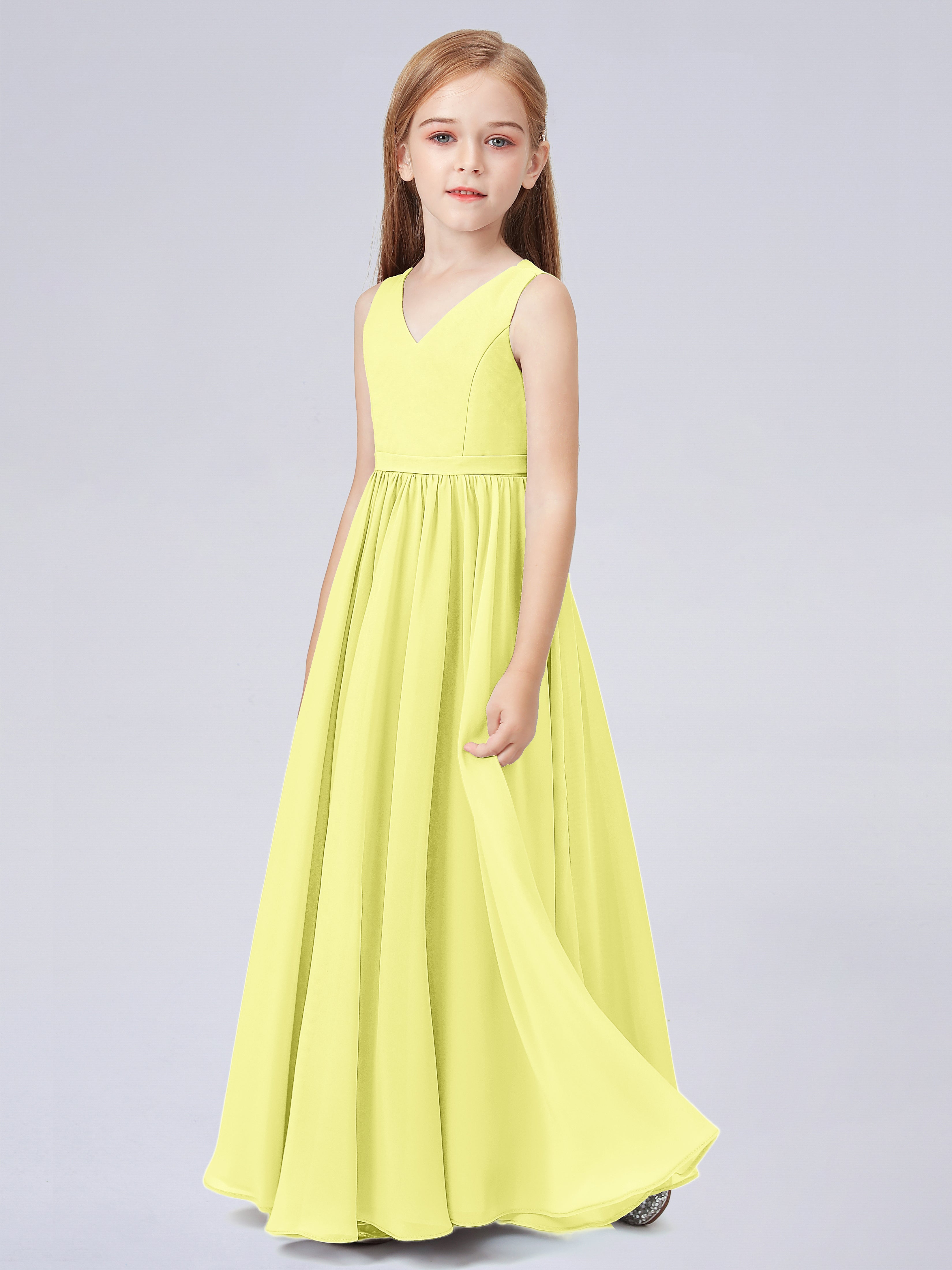 Ärmelloses Chiffon Kleid für Junge Brautjungfern