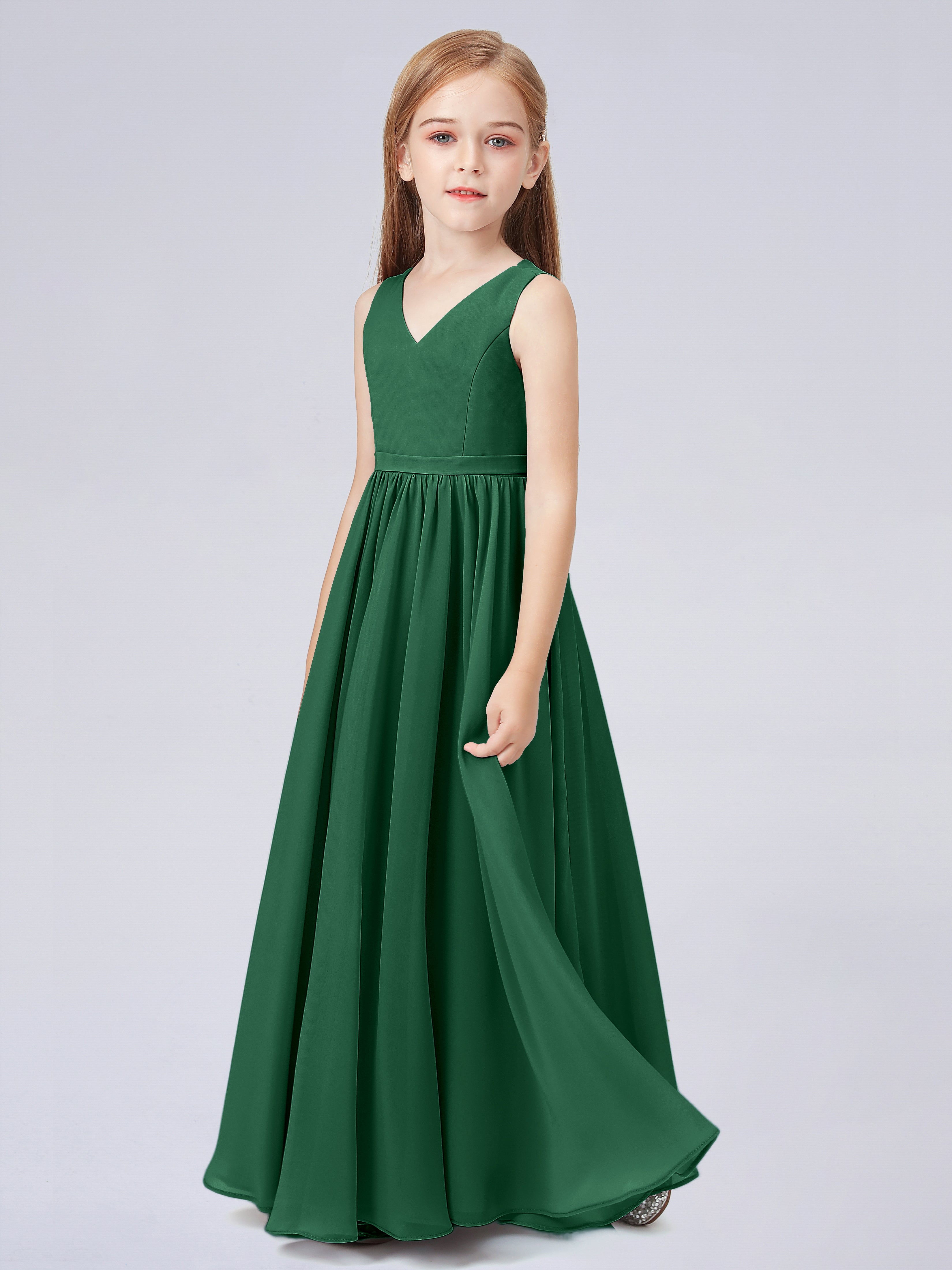 Ärmelloses Chiffon Kleid für Junge Brautjungfern