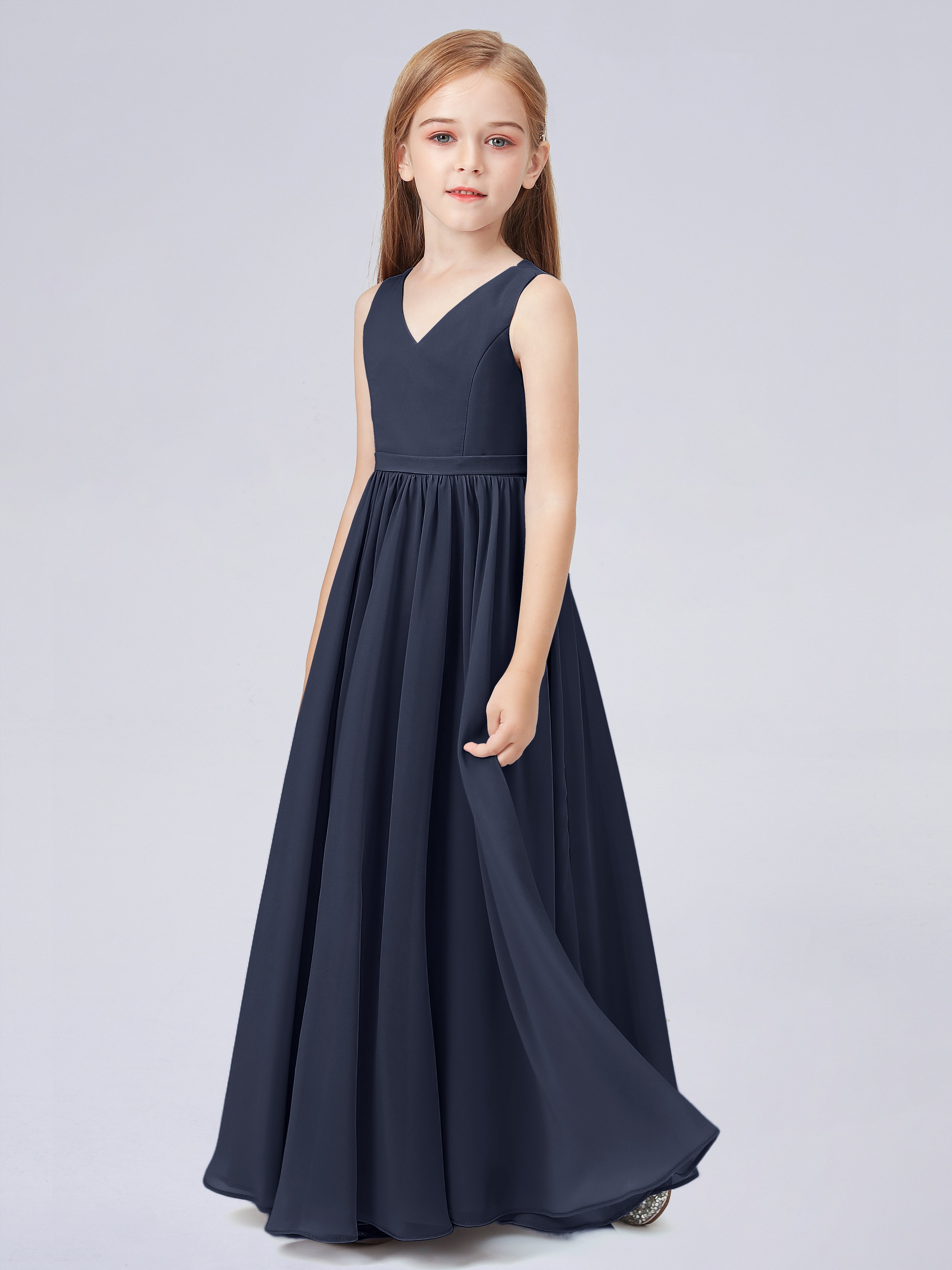 Ärmelloses Chiffon Kleid für Junge Brautjungfern