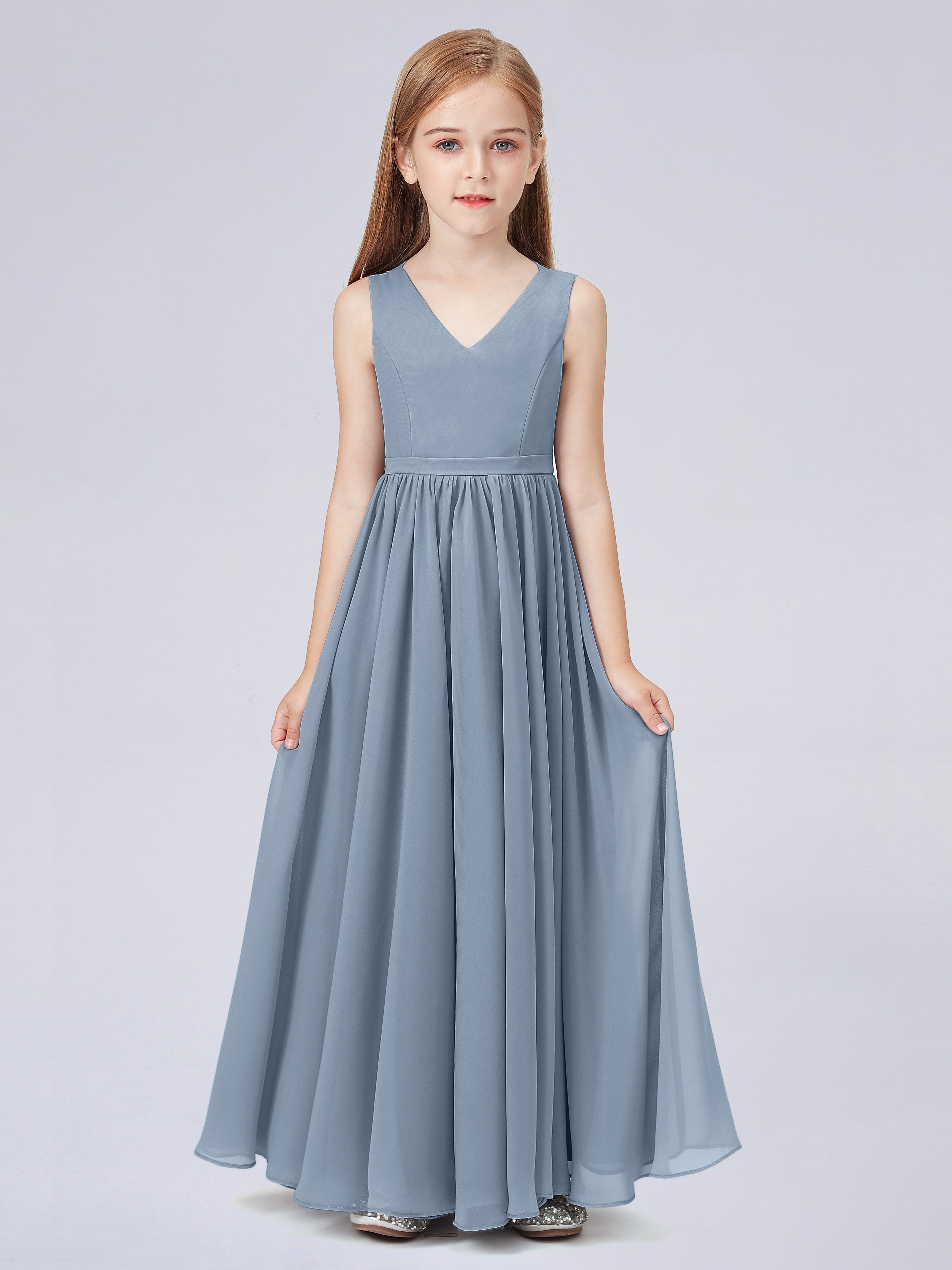 Ärmelloses Chiffon Kleid für Junge Brautjungfern