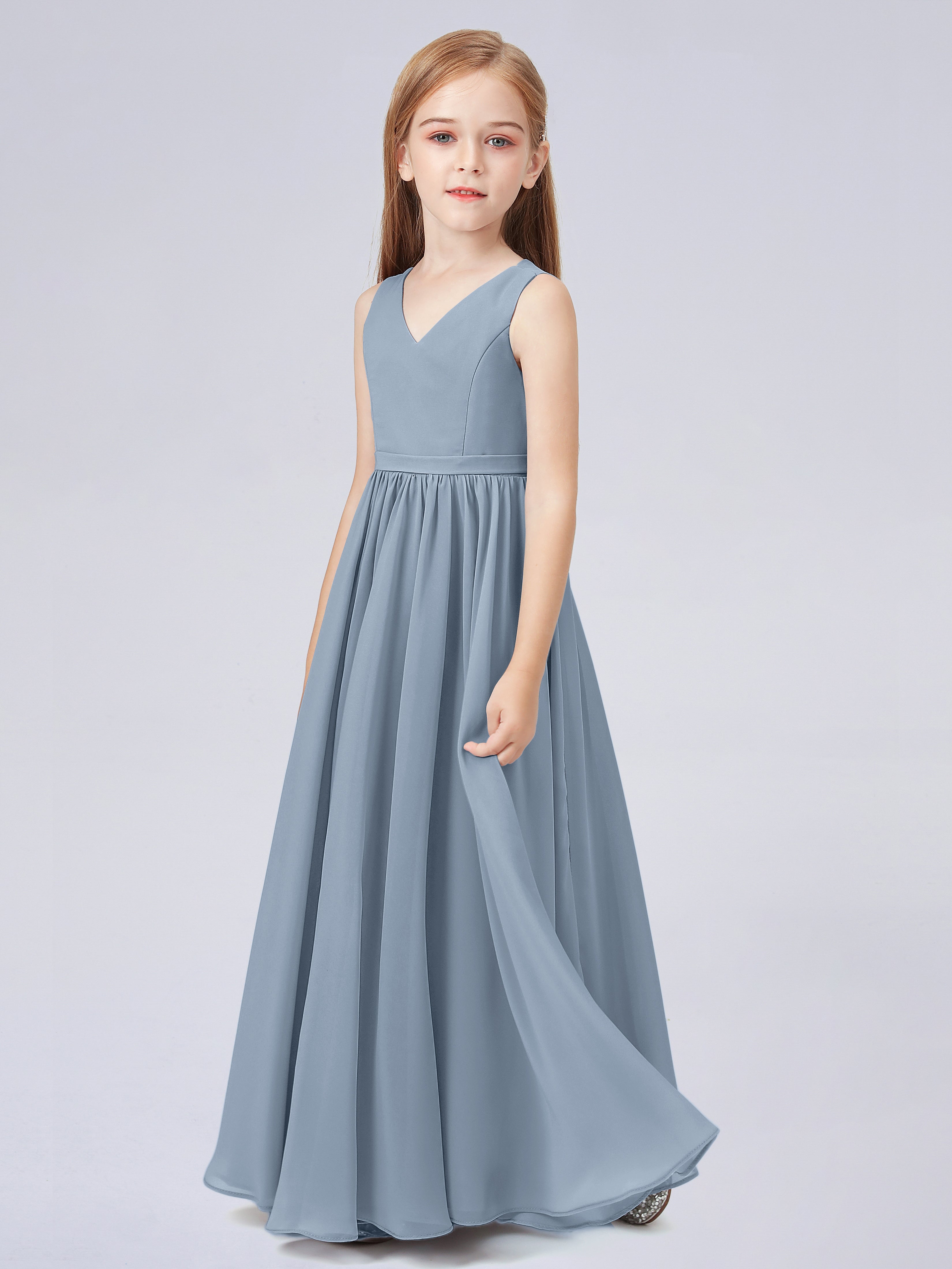 Ärmelloses Chiffon Kleid für Junge Brautjungfern