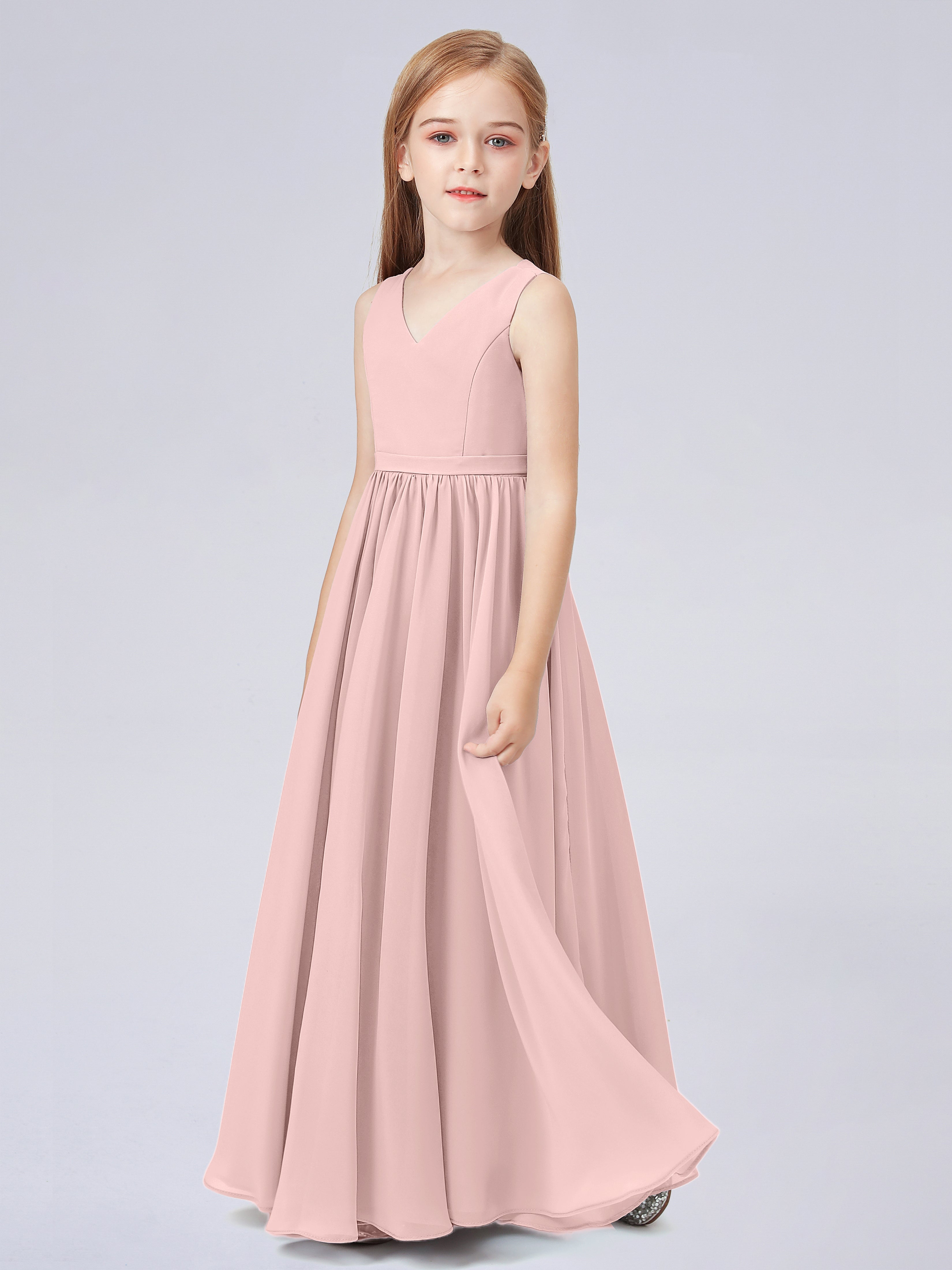 Ärmelloses Chiffon Kleid für Junge Brautjungfern