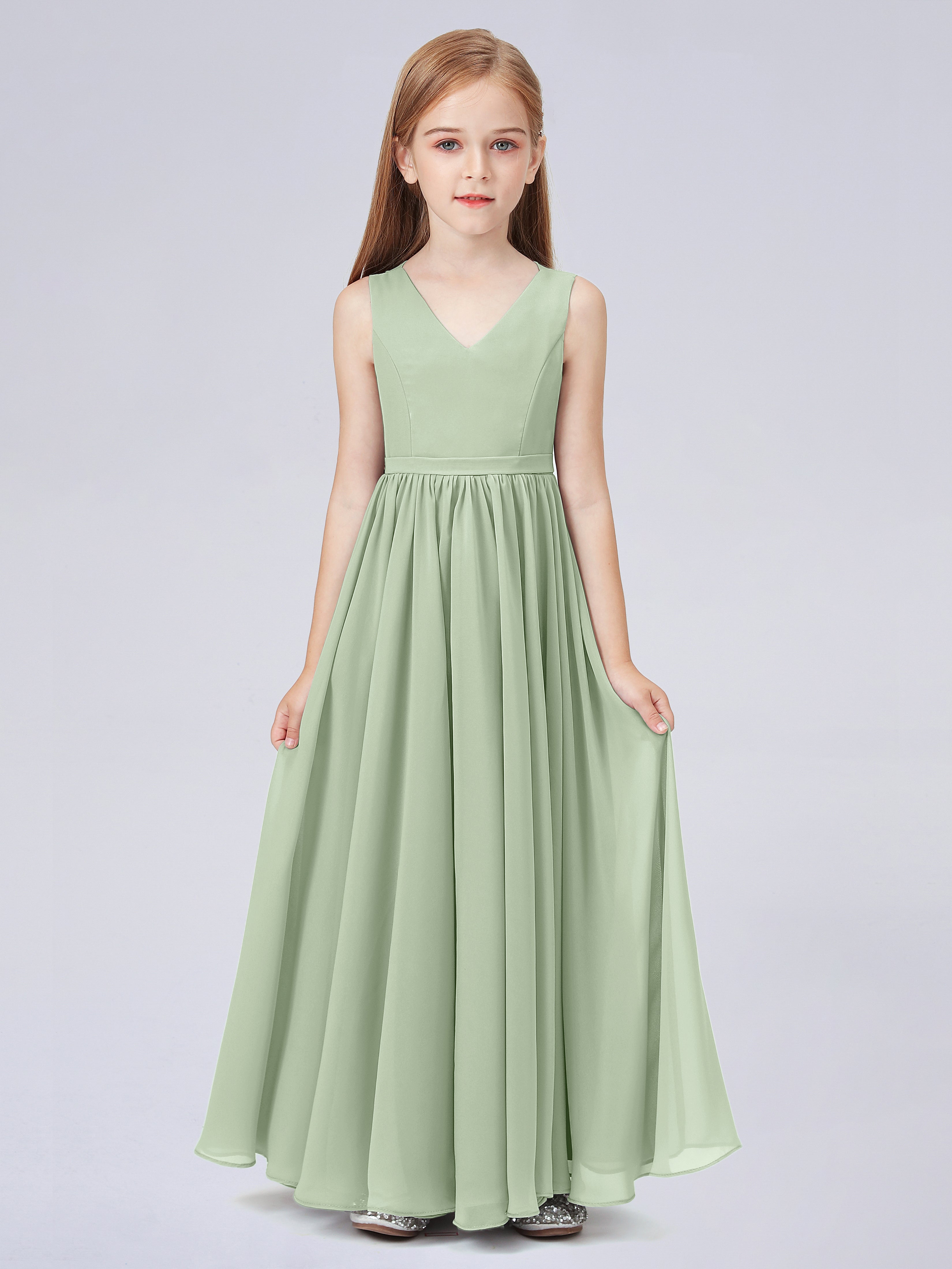 Ärmelloses Chiffon Kleid für Junge Brautjungfern