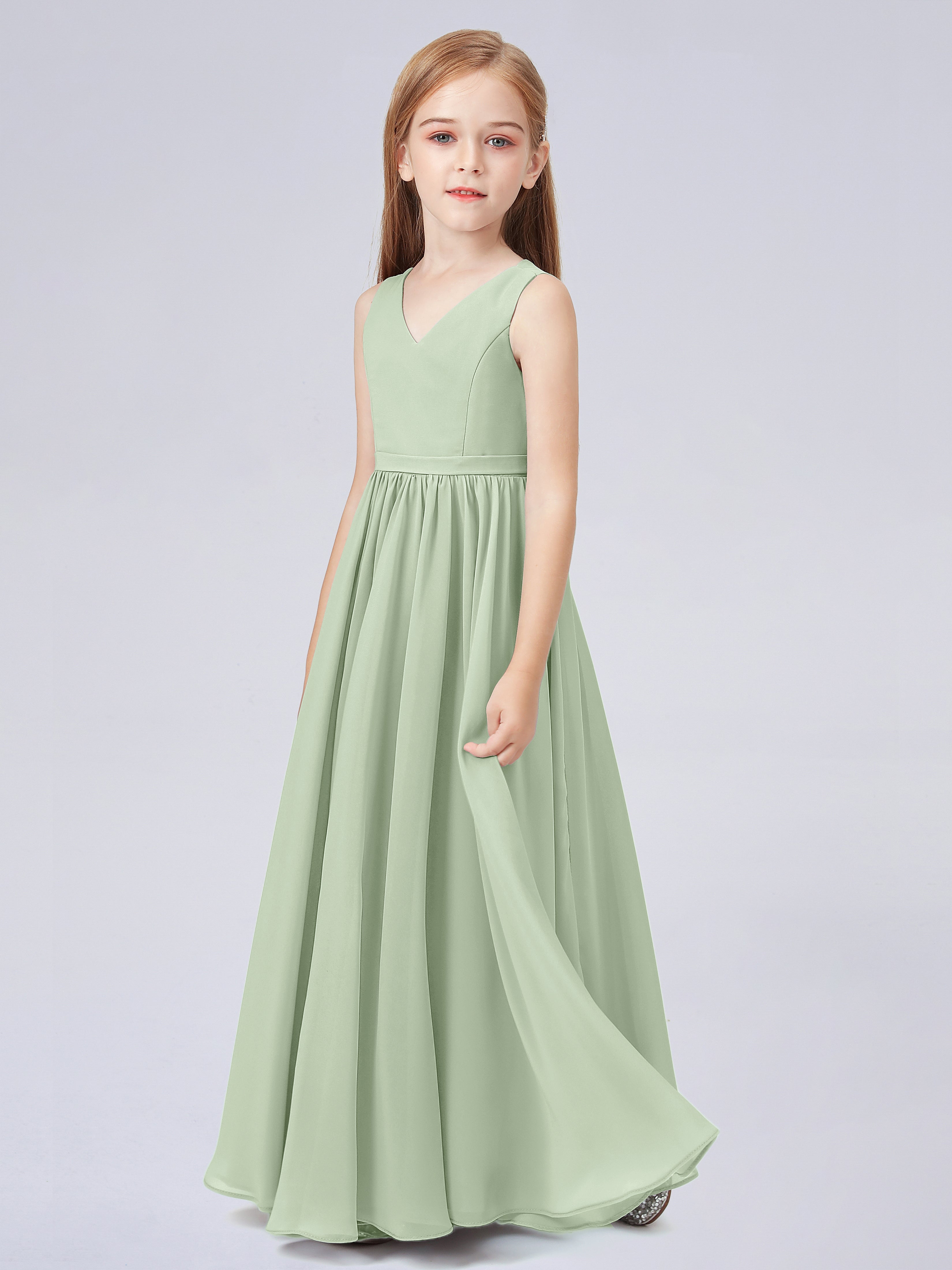 Ärmelloses Chiffon Kleid für Junge Brautjungfern