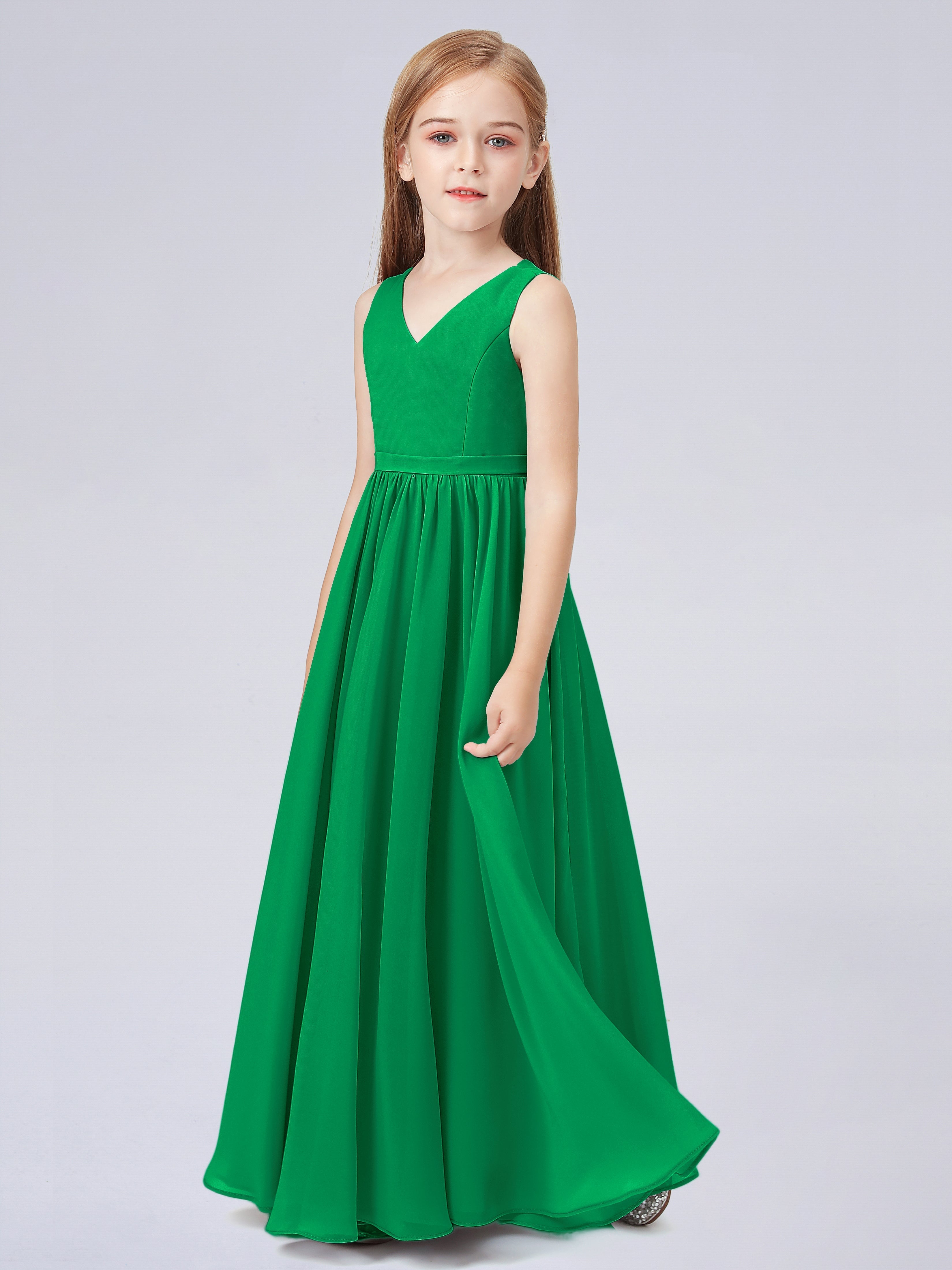 Ärmelloses Chiffon Kleid für Junge Brautjungfern