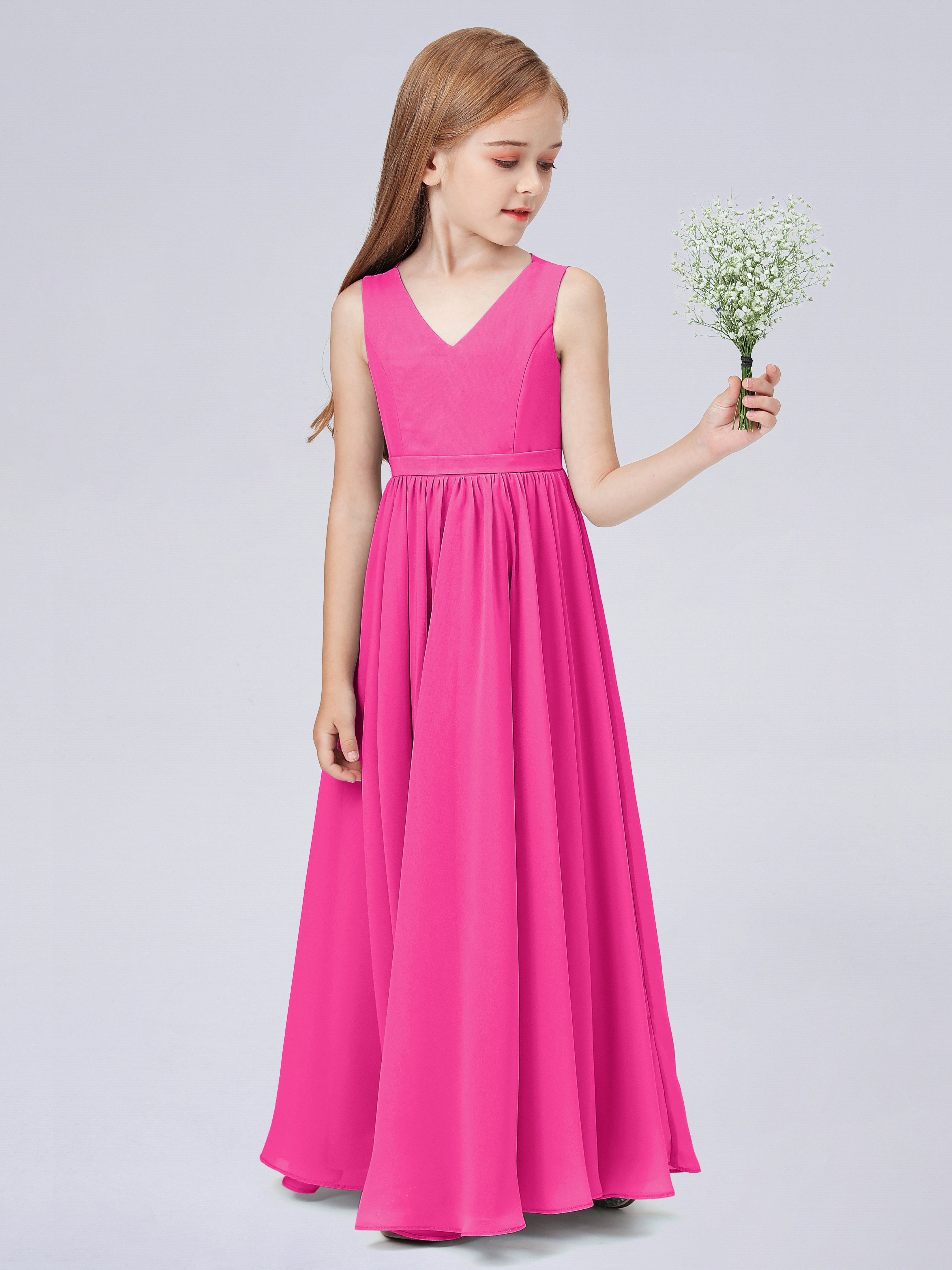 Ärmelloses Chiffon Kleid für Junge Brautjungfern