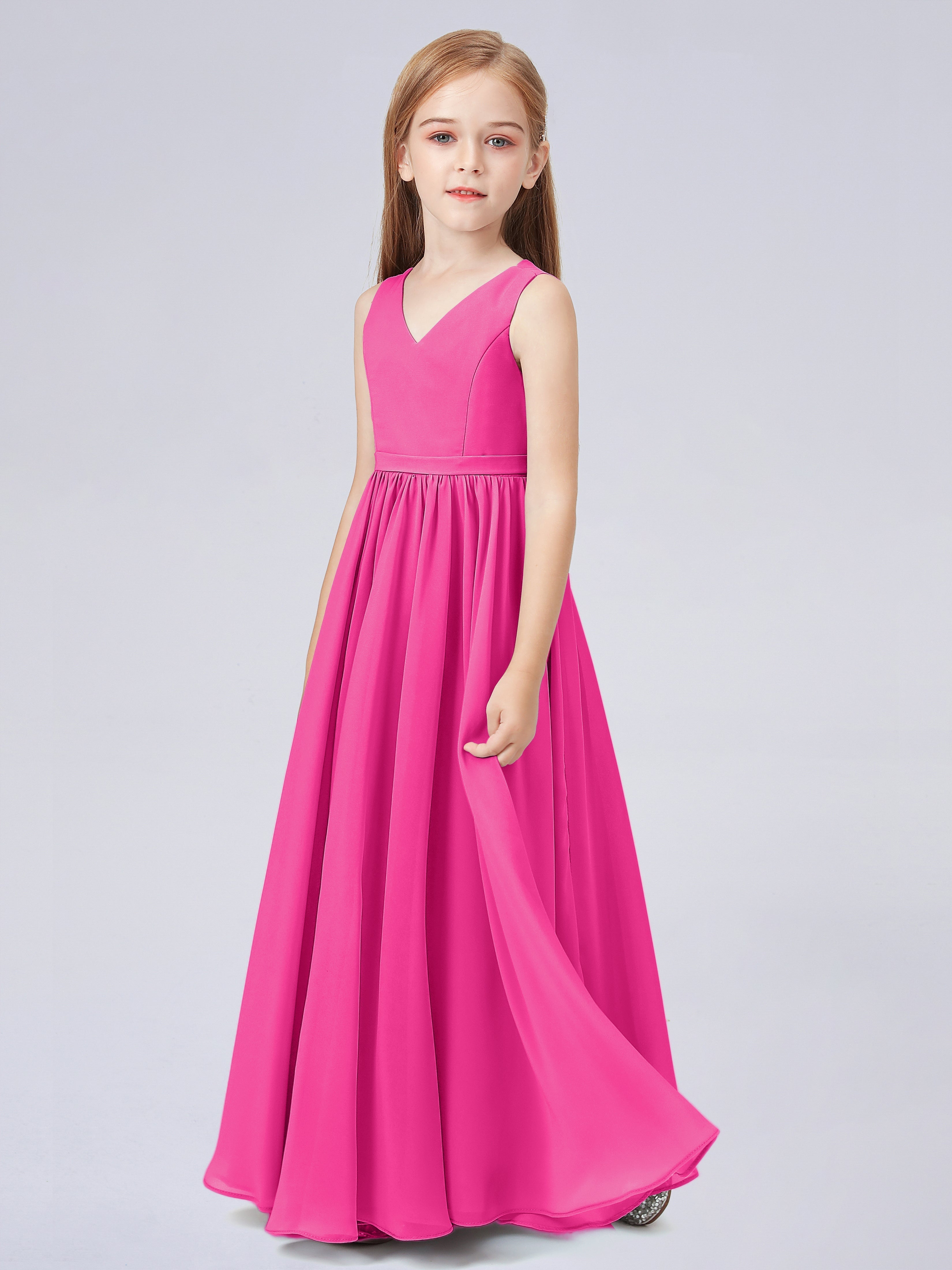 Ärmelloses Chiffon Kleid für Junge Brautjungfern