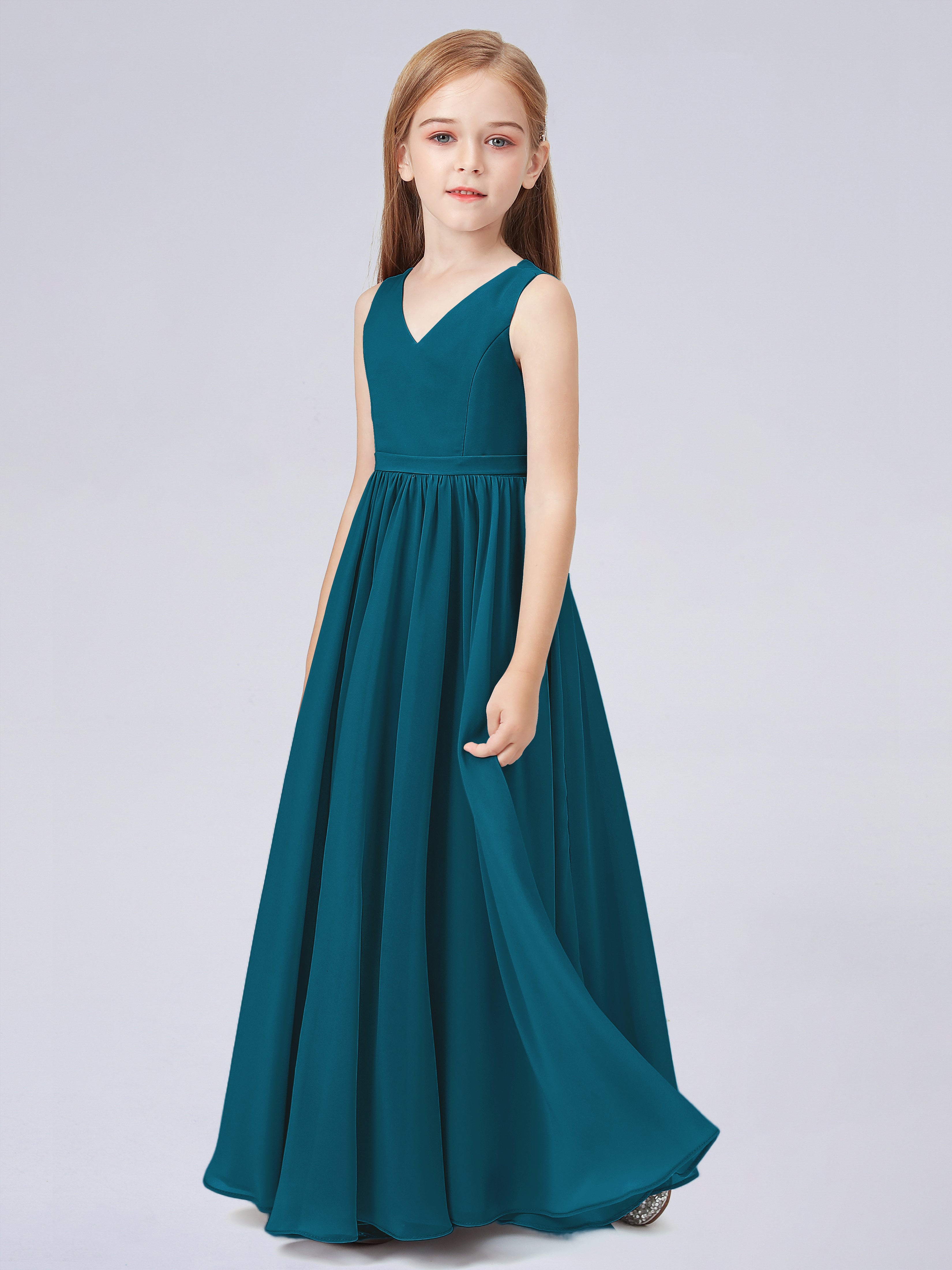 Ärmelloses Chiffon Kleid für Junge Brautjungfern