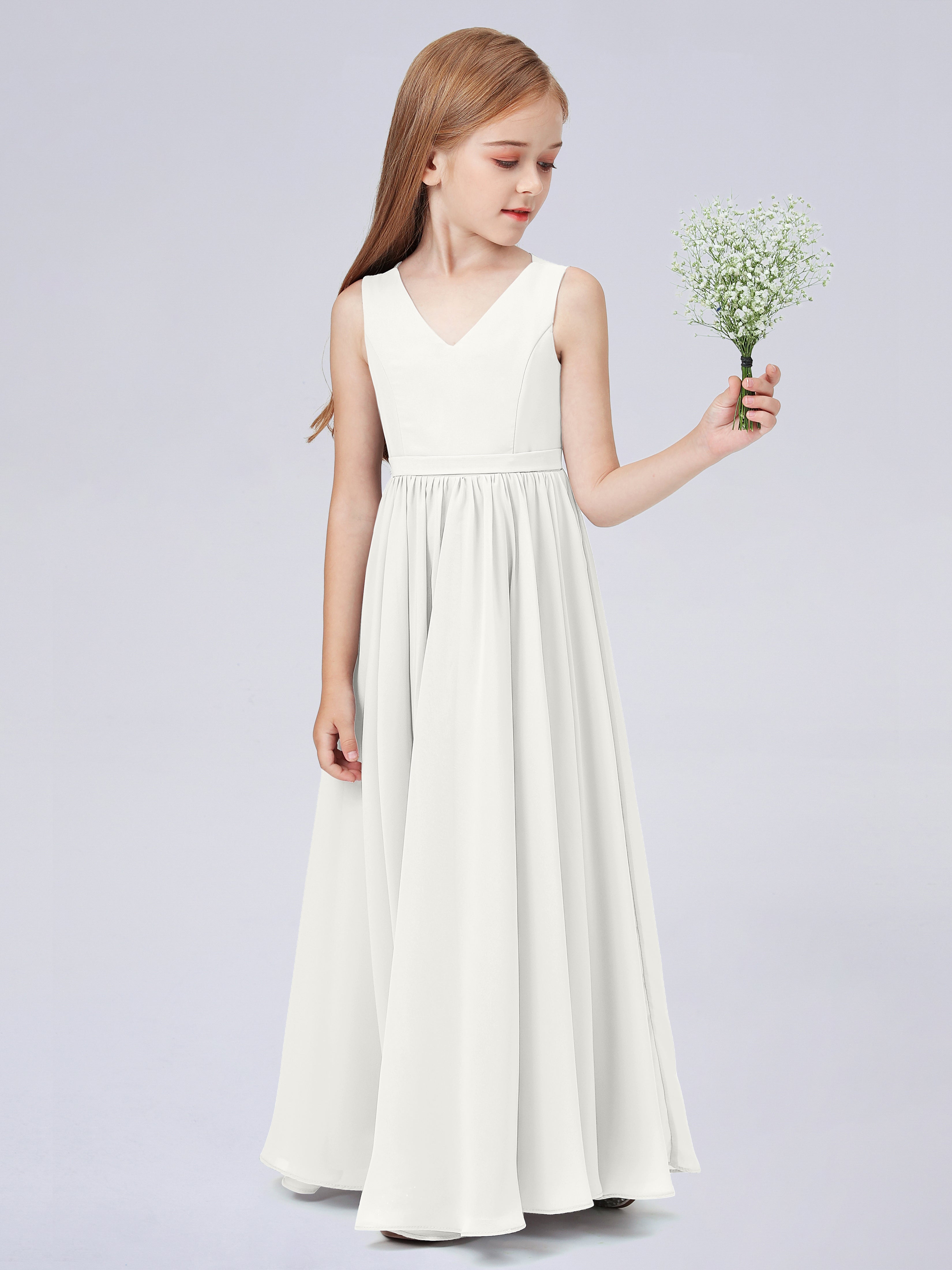 Ärmelloses Chiffon Kleid für Junge Brautjungfern