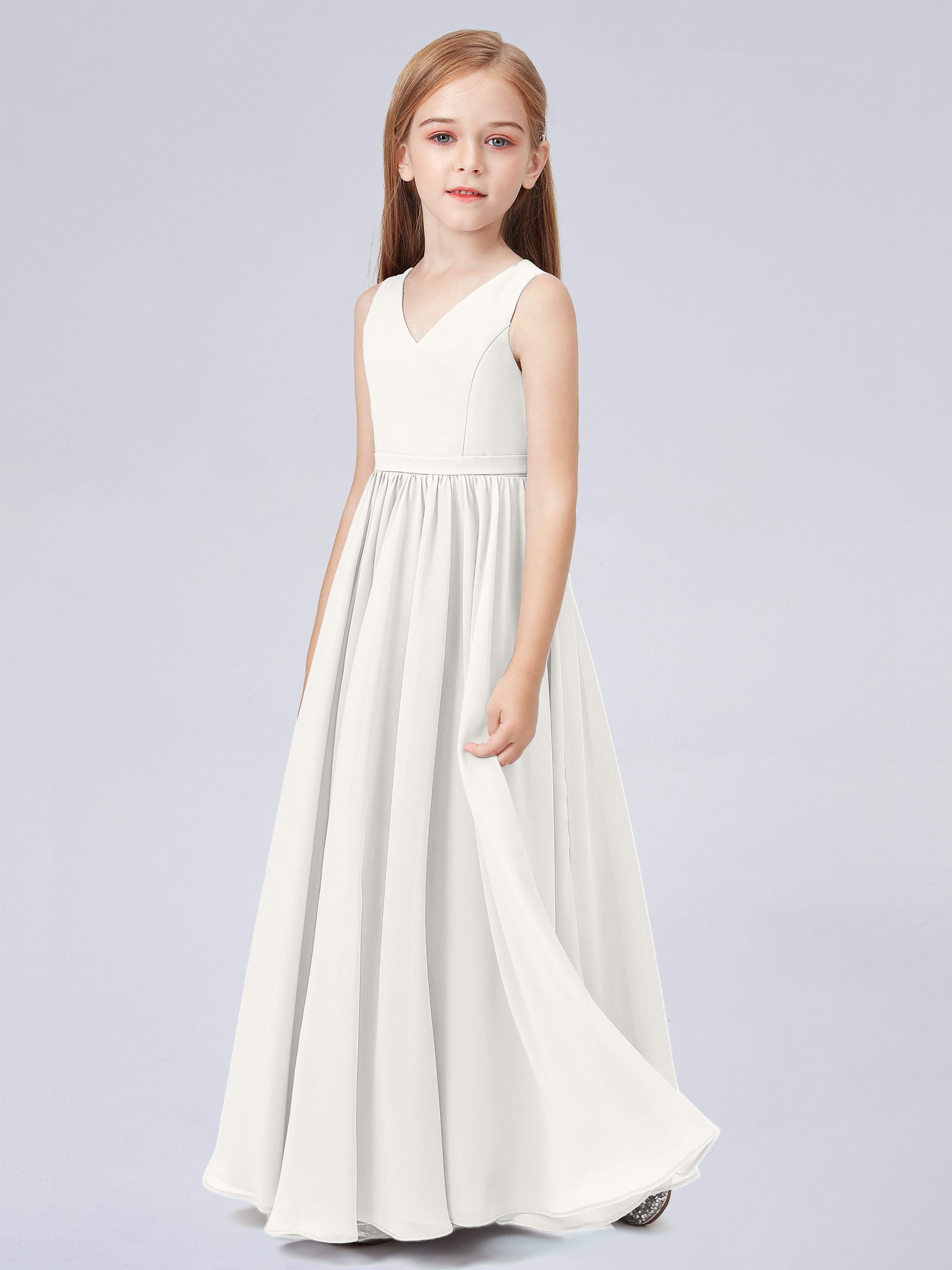 Ärmelloses Chiffon Kleid für Junge Brautjungfern