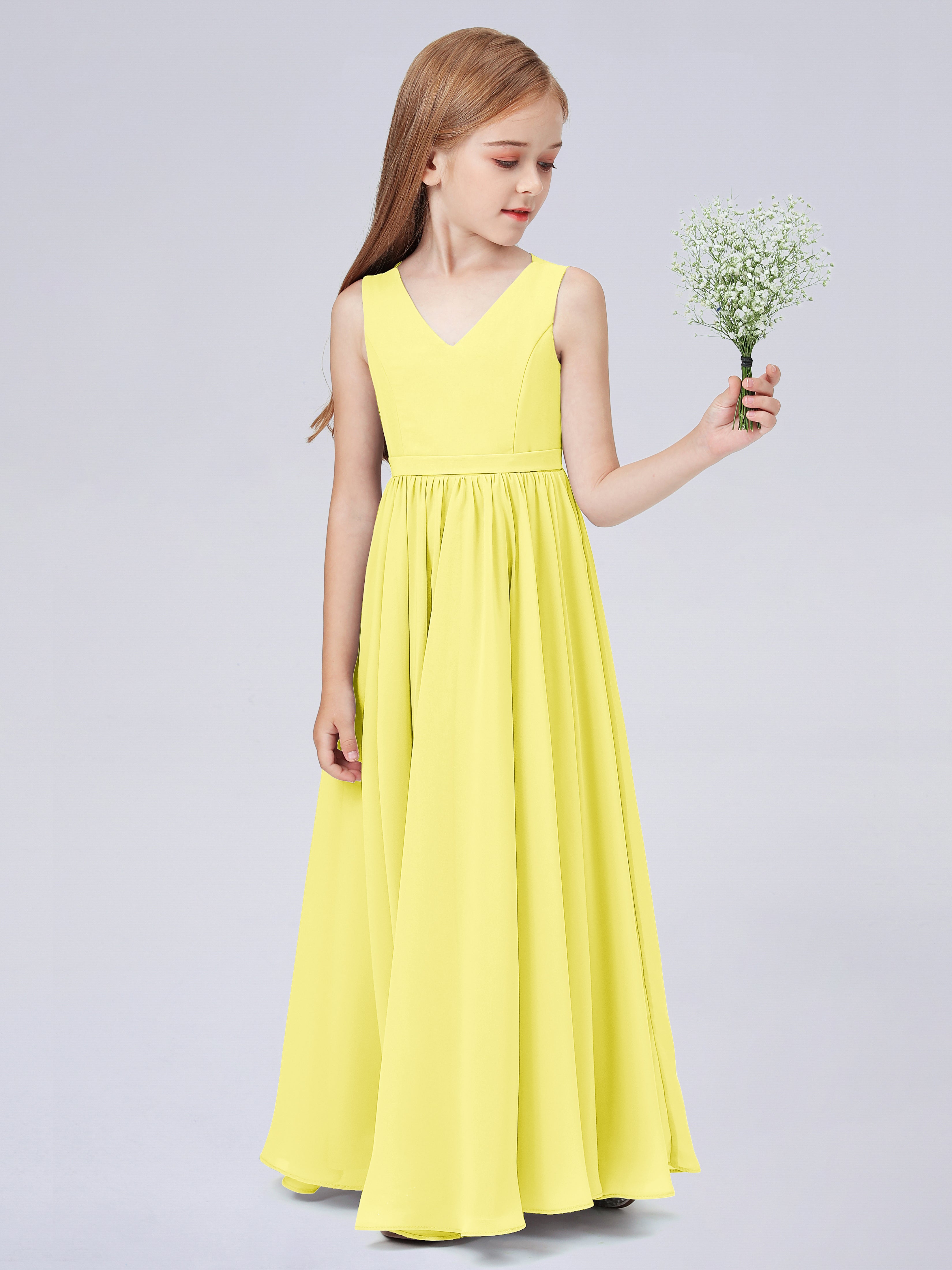 Ärmelloses Chiffon Kleid für Junge Brautjungfern