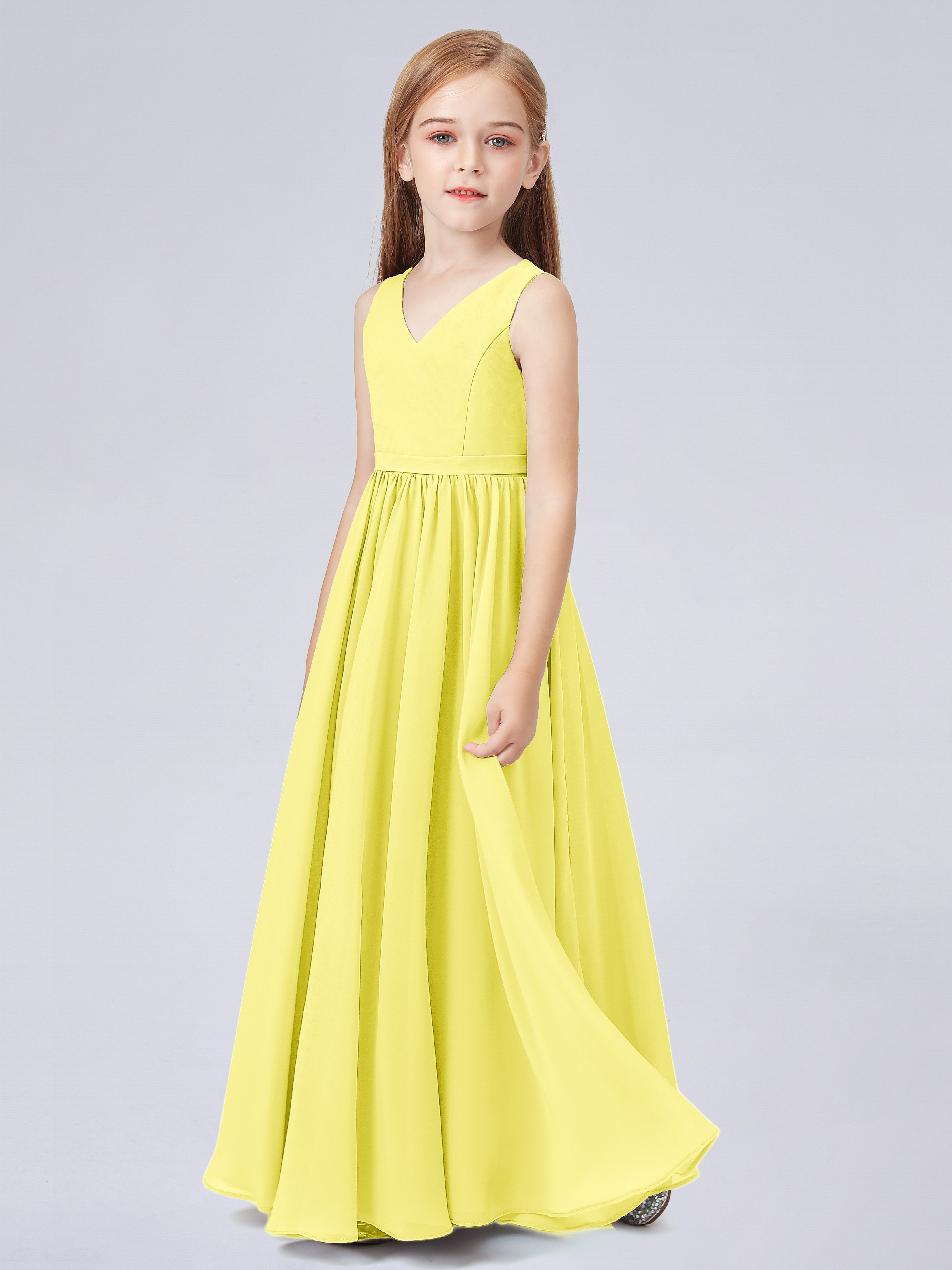 Ärmelloses Chiffon Kleid für Junge Brautjungfern