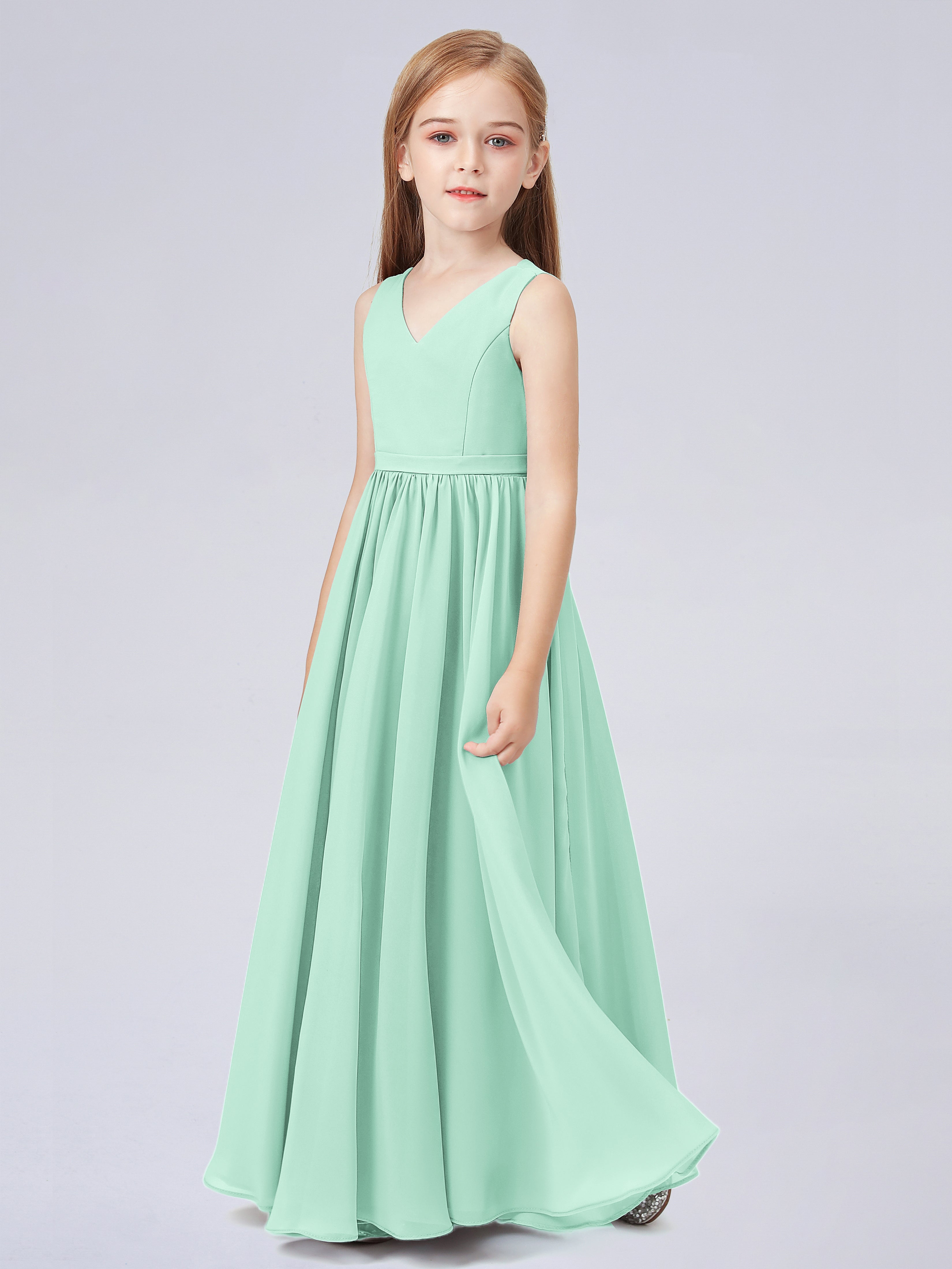 Ärmelloses Chiffon Kleid für Junge Brautjungfern