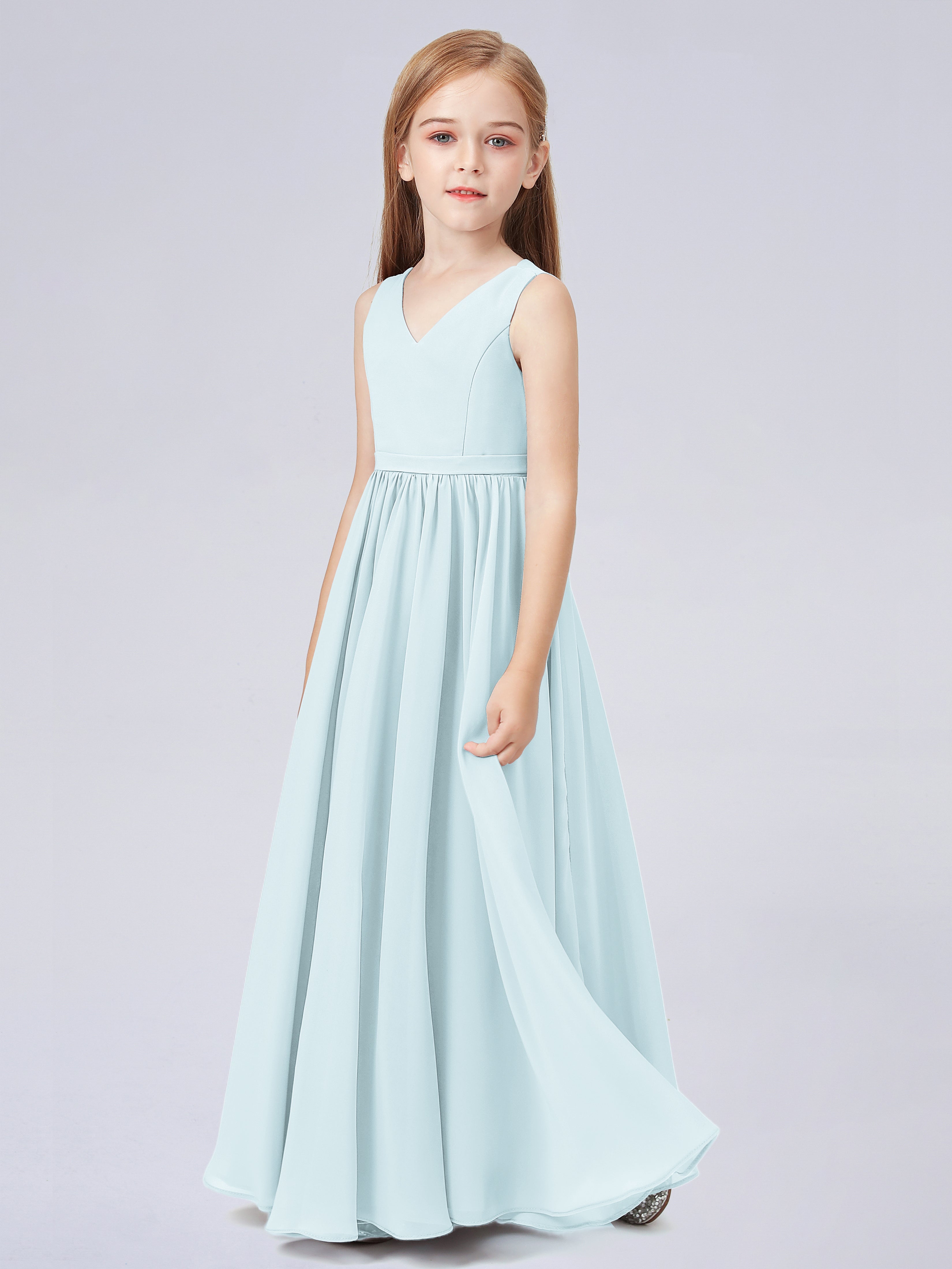 Ärmelloses Chiffon Kleid für Junge Brautjungfern