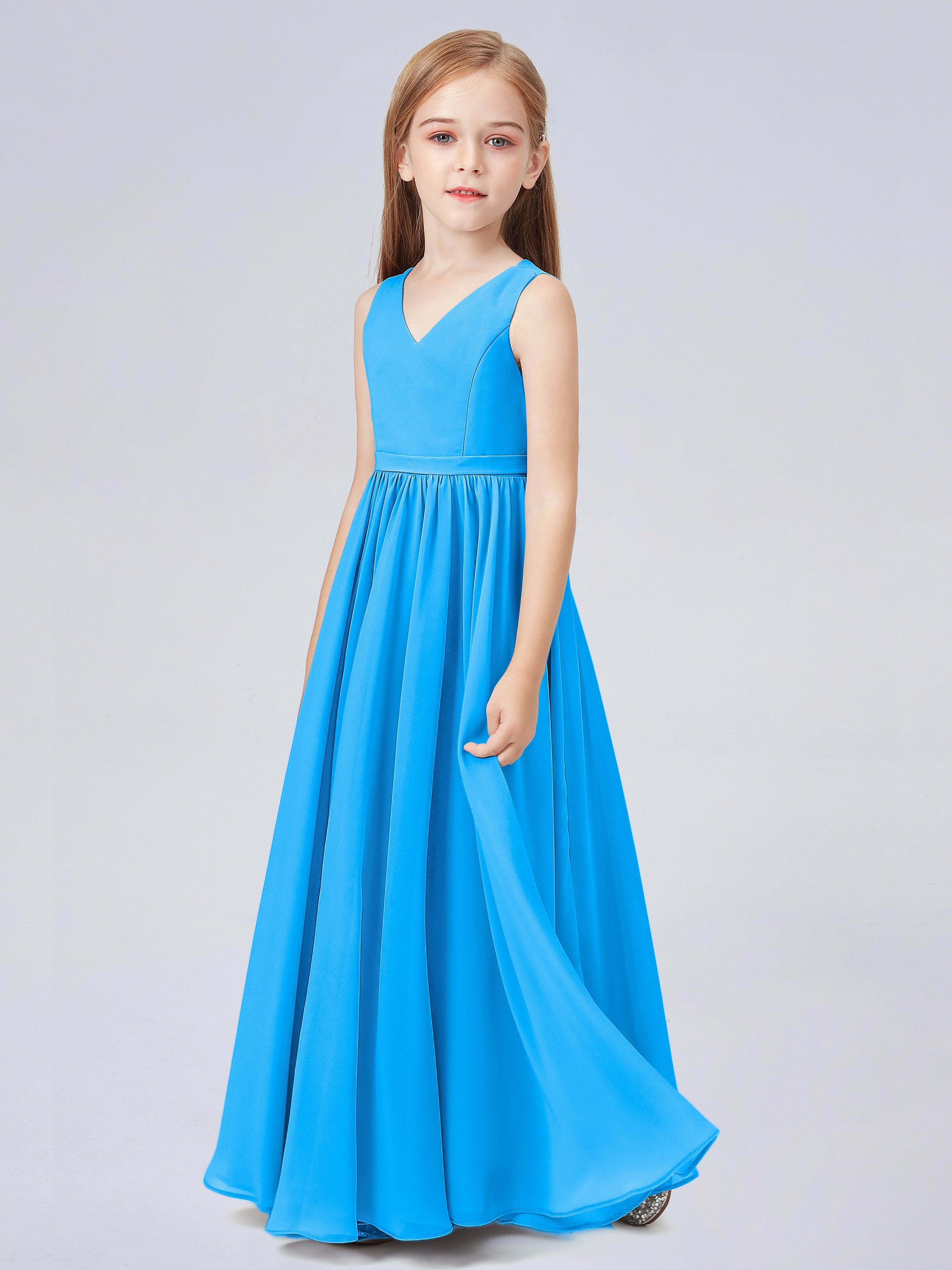 Ärmelloses Chiffon Kleid für Junge Brautjungfern