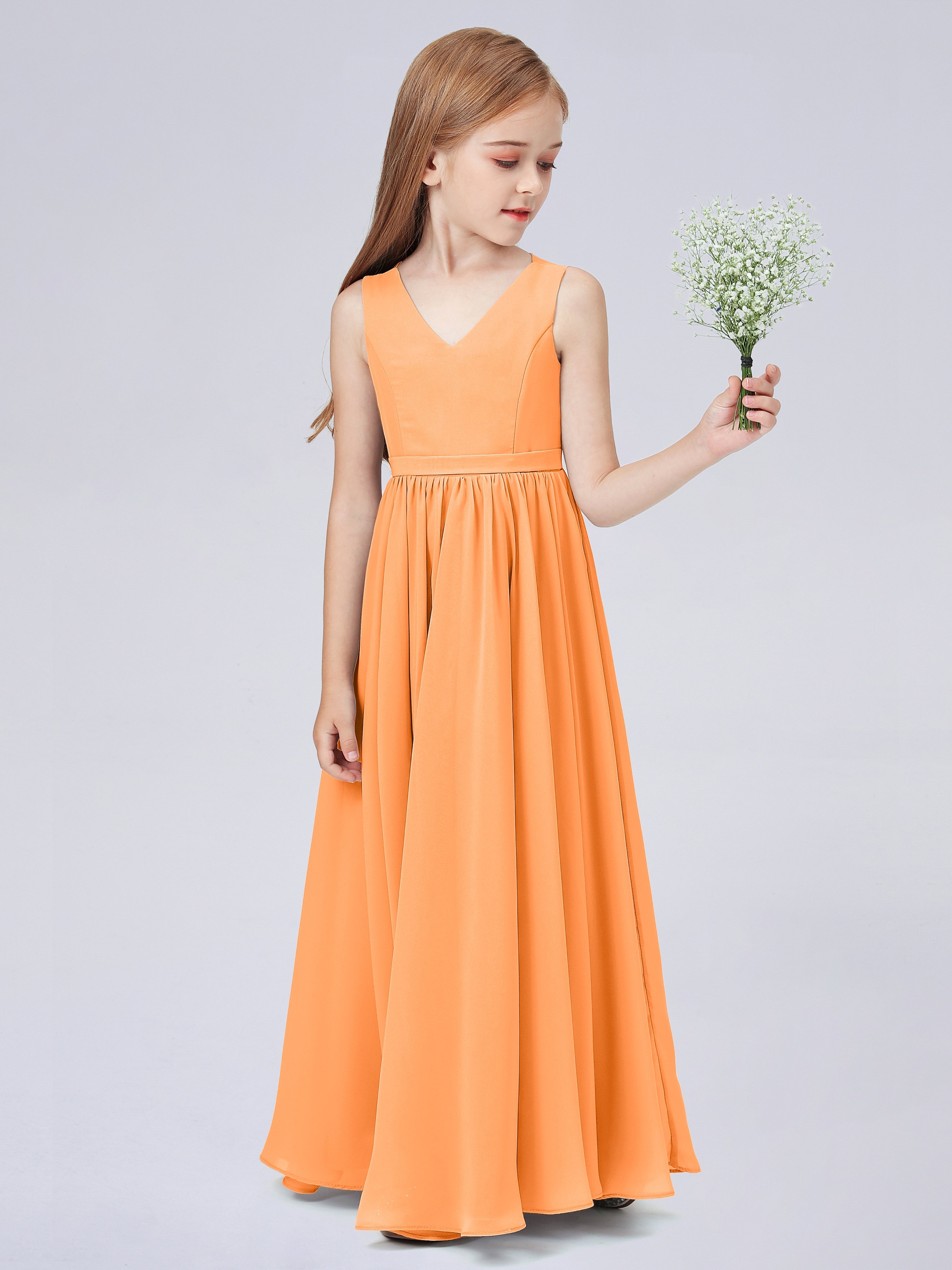 Ärmelloses Chiffon Kleid für Junge Brautjungfern