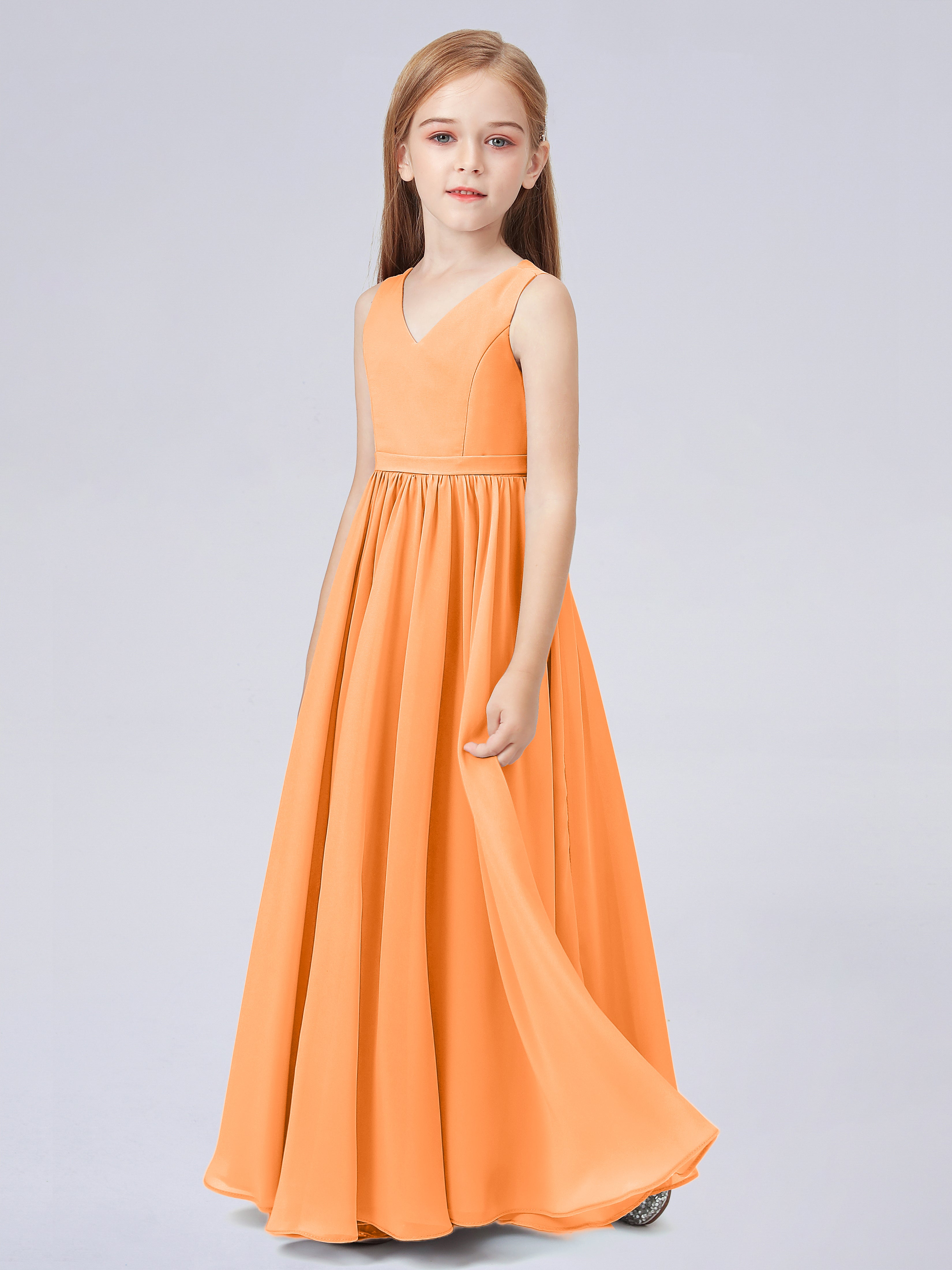 Ärmelloses Chiffon Kleid für Junge Brautjungfern