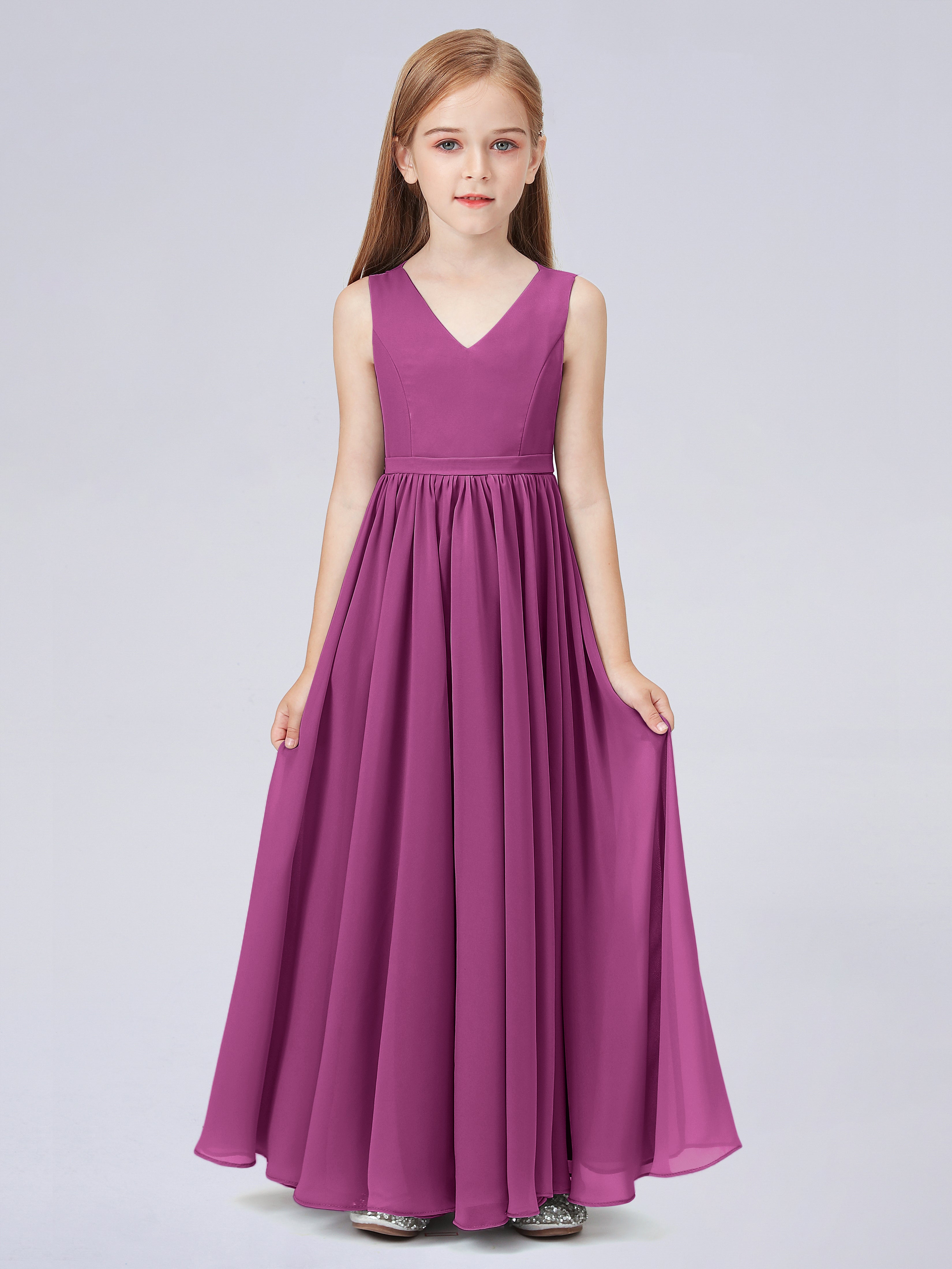 Ärmelloses Chiffon Kleid für Junge Brautjungfern