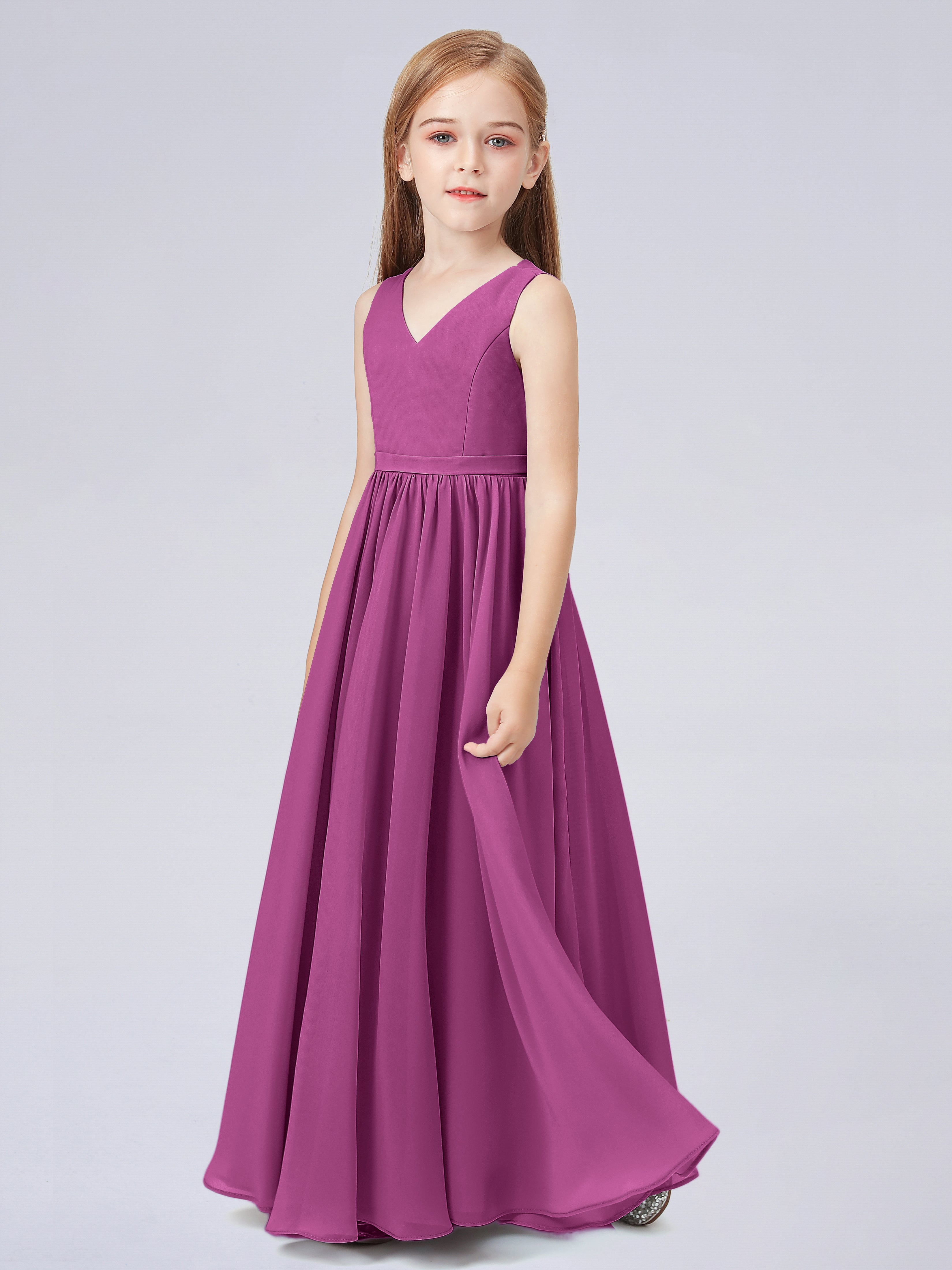 Ärmelloses Chiffon Kleid für Junge Brautjungfern