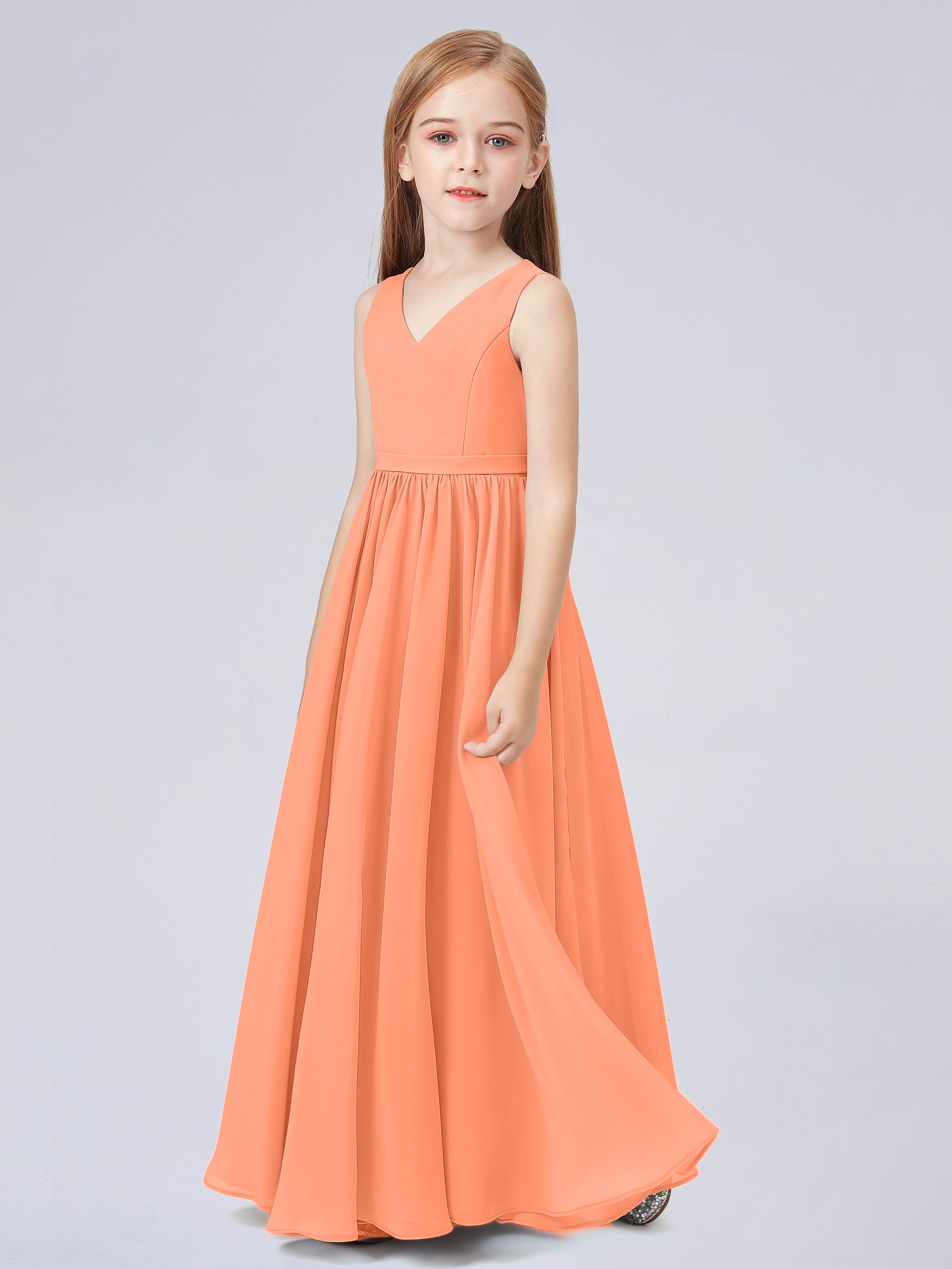 Ärmelloses Chiffon Kleid für Junge Brautjungfern