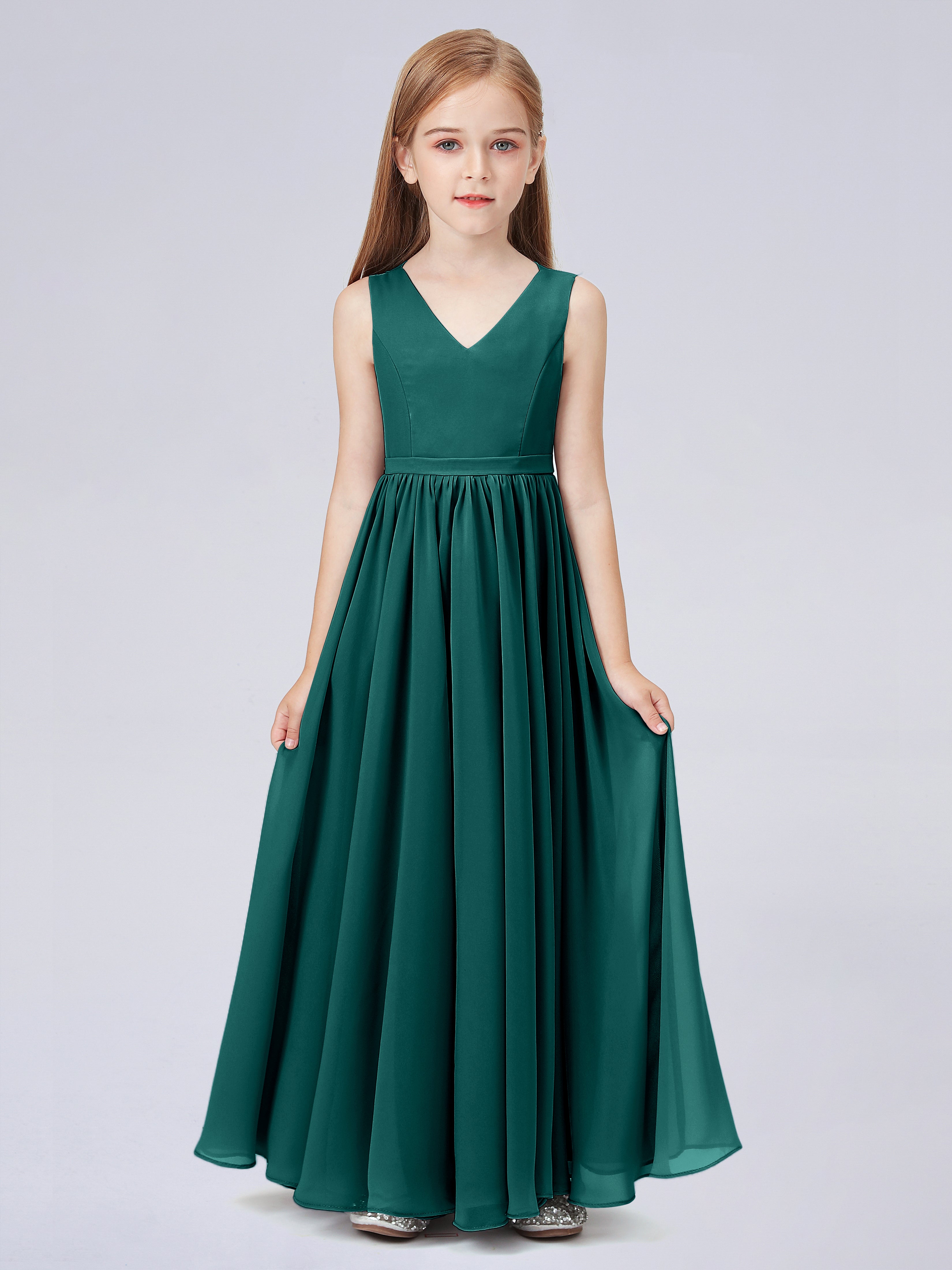 Ärmelloses Chiffon Kleid für Junge Brautjungfern